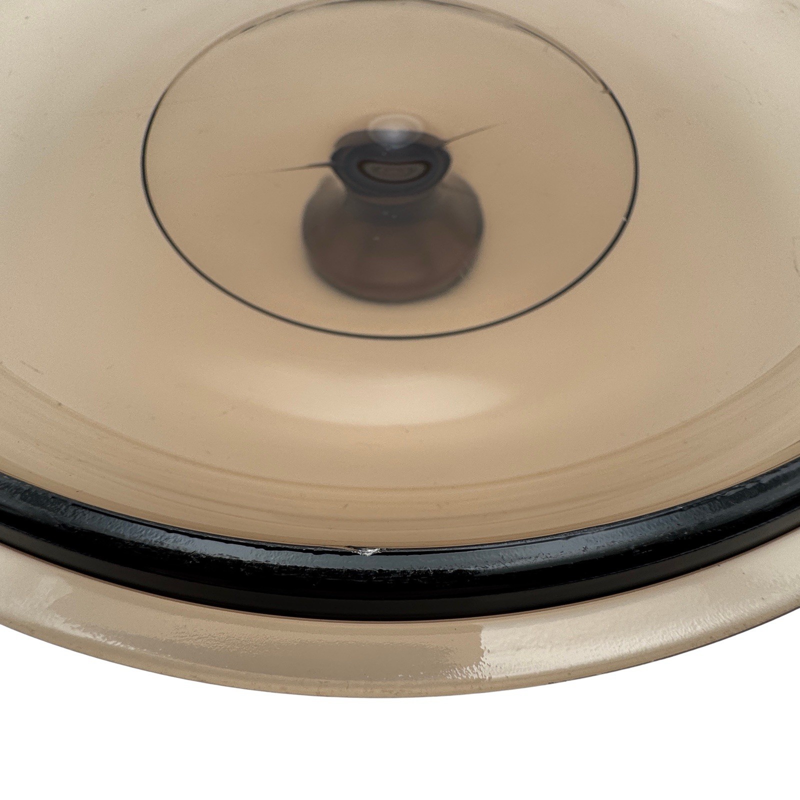 Pyrex Visions V2.5C Amber Brown Glass Pot Lid Only Replacement (Small Chip)