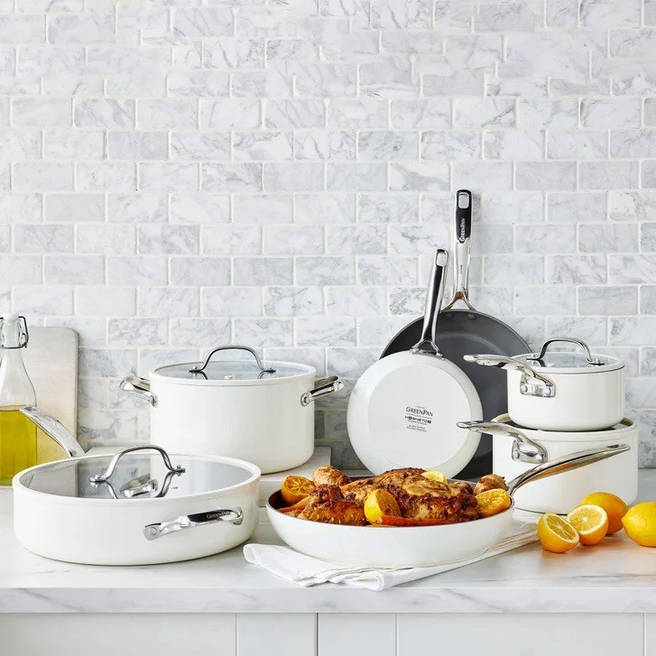 GreenPan Eras Ceramic Non-Stick 11-piece Cookware Set- PRE OWNED, MISSING SAUTÉ