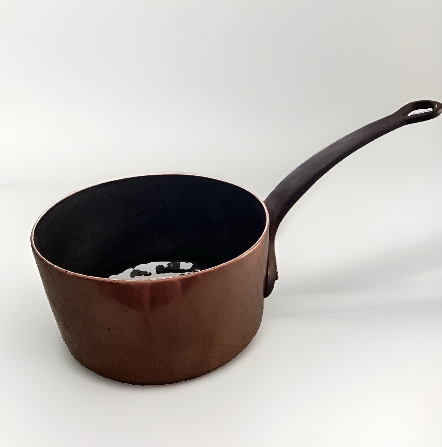Vintage French Copper 7” Saucepan 2.5mm Solid Heavy 3 lb 4 oz