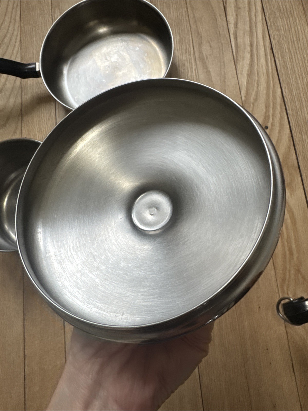 Faberware Aluminum Clad Stainless 8” 10” cooking pan skillet 1 qt Pot Lid Lot