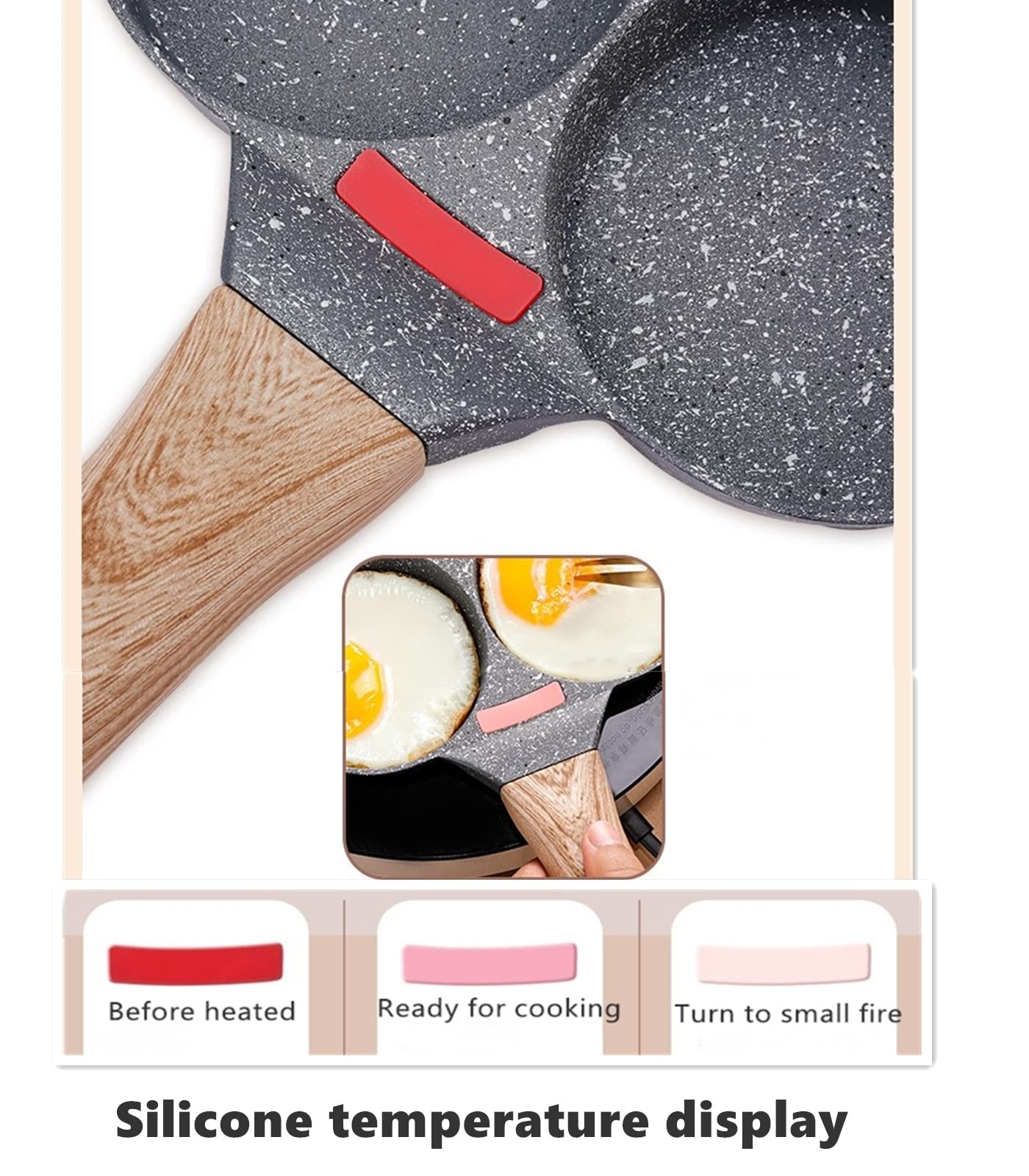 4-Cup Egg Pan Nonstick, and Granite Egg Frying Pan, Versatile Breakfast Skillet