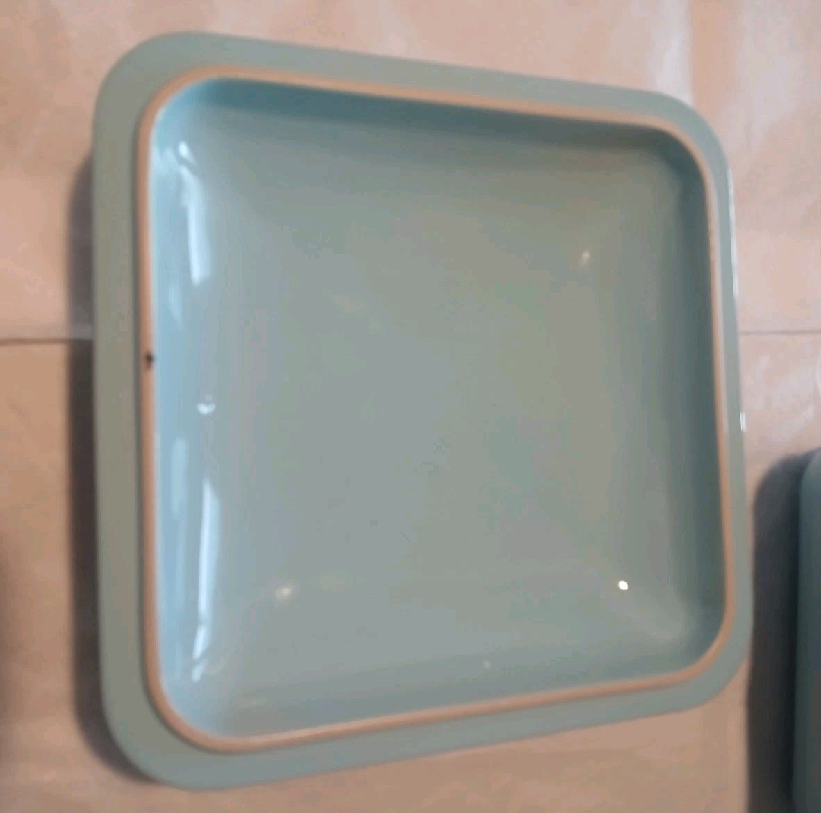 Le Creuset Seconds Stoneware 23cm/3L Square Casserole Dish with Lid, Sky Blue