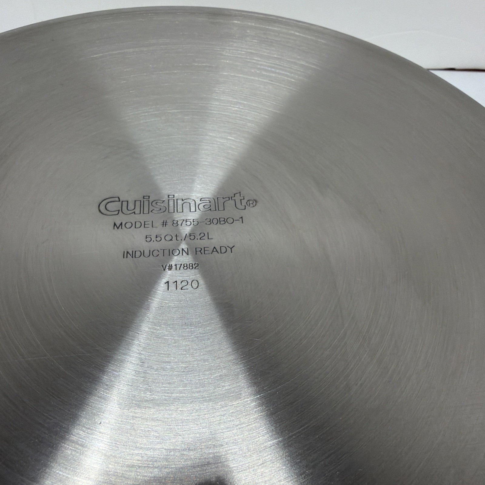 CUISINART STAINLESS STEEL 5.5 QT SAUTÉ PAN w/2 HANDLEs & COVER Model 8755-30BO-1