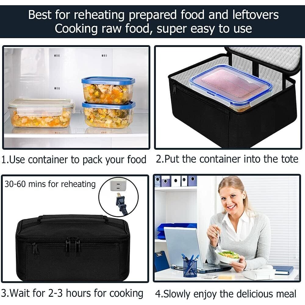 110V Lunch Bag Portable Electric Heating Lunch Box Office Mini Microwave Oven