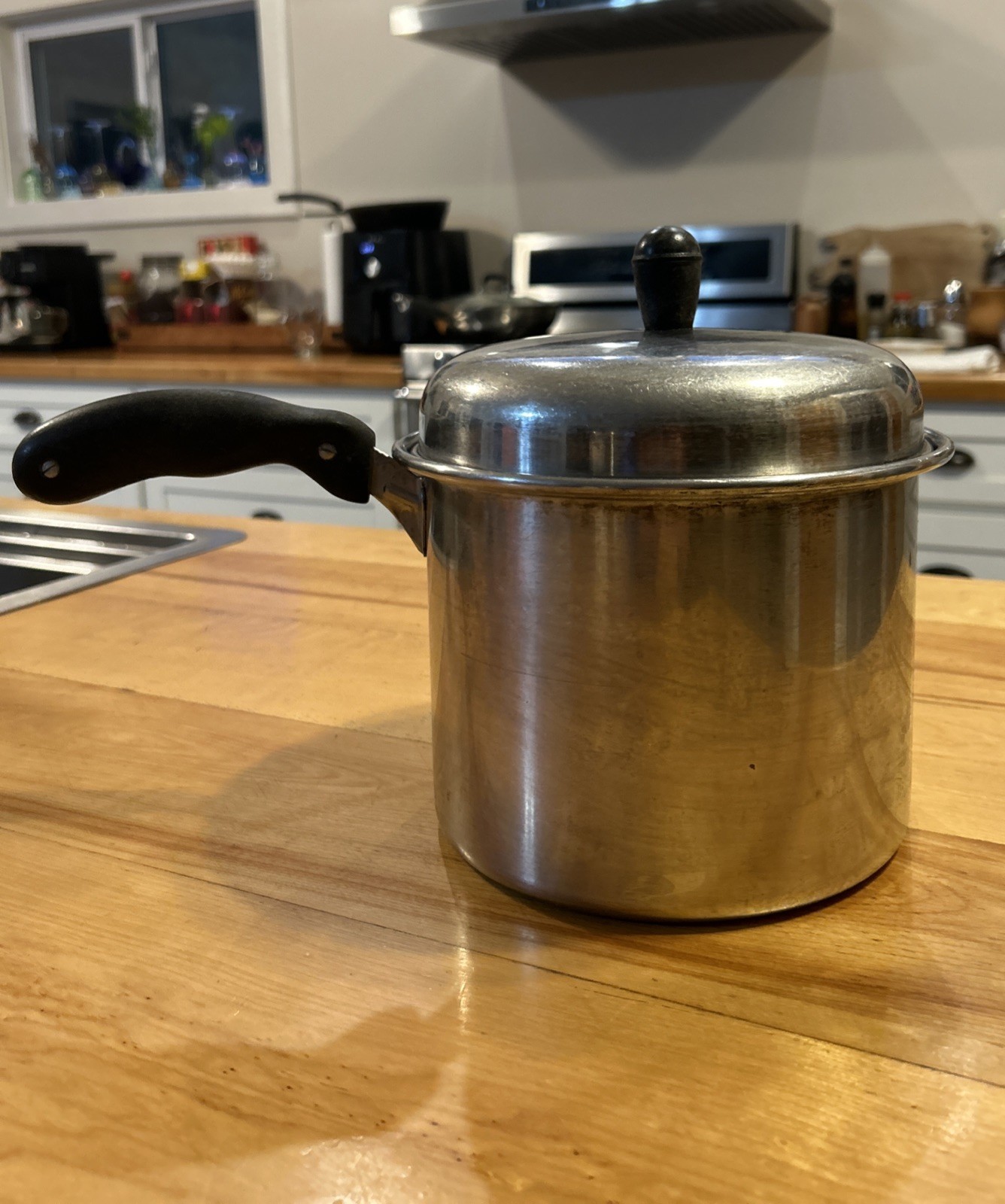 Vtg Permanent Multi-Core Sauce Pan 4 Qt Pot/Lid Stainless Steel 5 Ply Workhorse