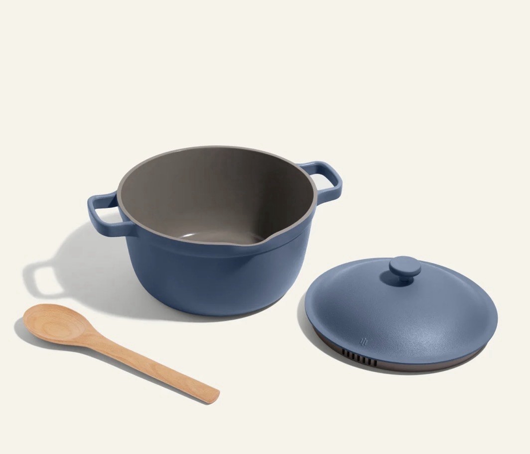 Our Place -The Perfect Pot w/Lid 5.5 Qt Nonstick Ceramic Bluesalt W/ Hot Grips