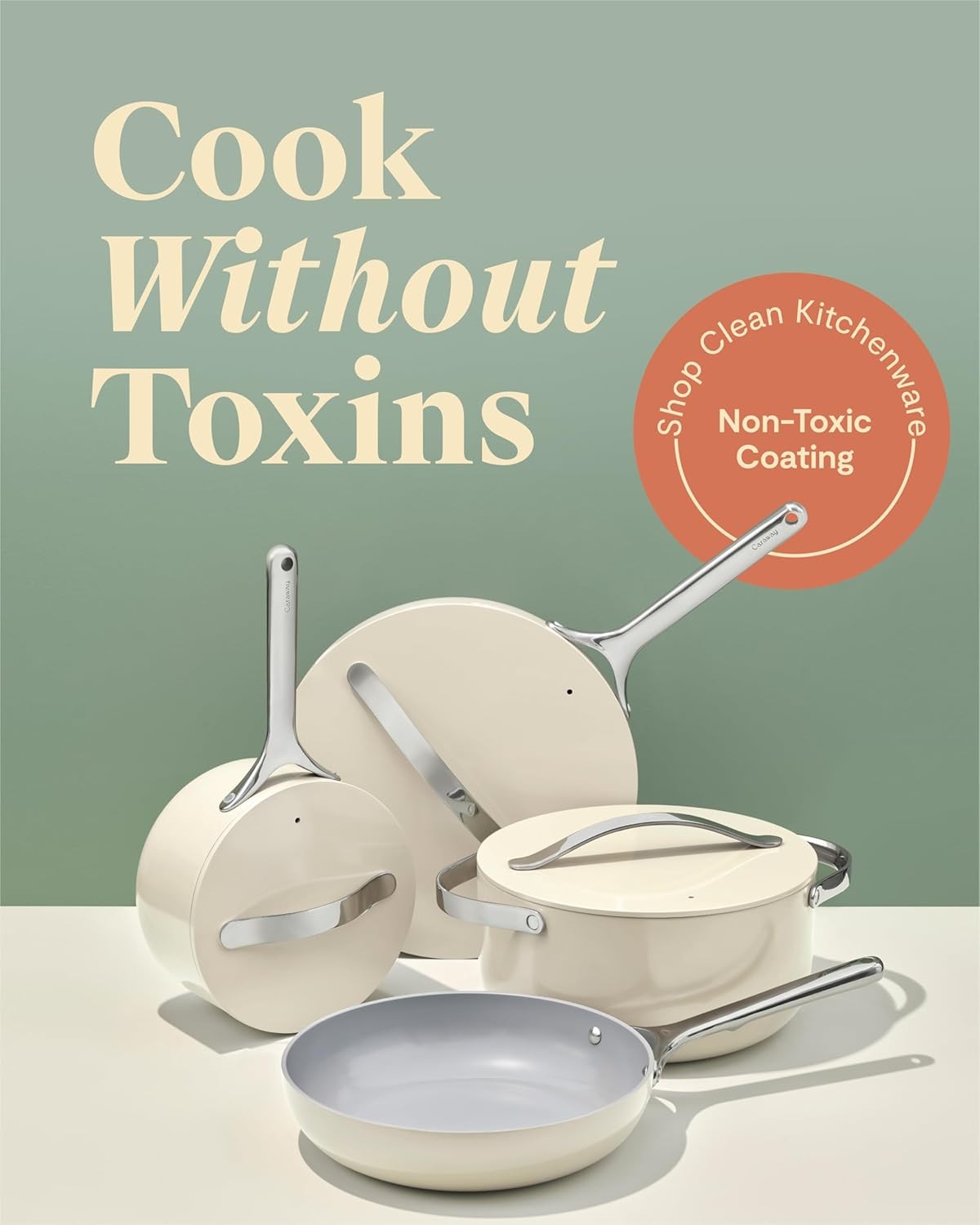 Caraway Non-stick Ceramic Cookware Set (12 Piece) Pots, Pans, Lids and Kitchen S