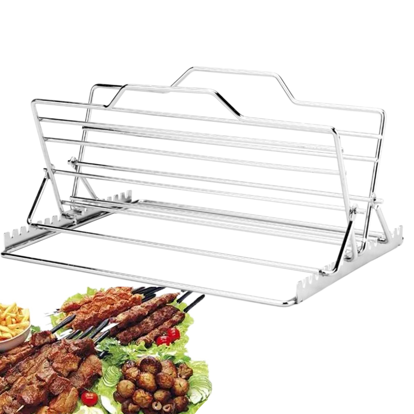 Adjustable V-Shaped Stainless Steel Roasting Rack Turkey Grill Tray