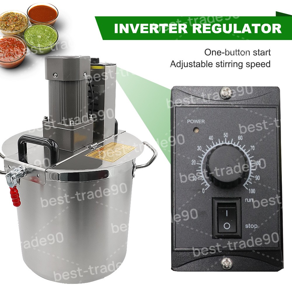 40L Automatic Food Mixer Electric Sauce Stirrer Frying Machine with Lid Kitchen