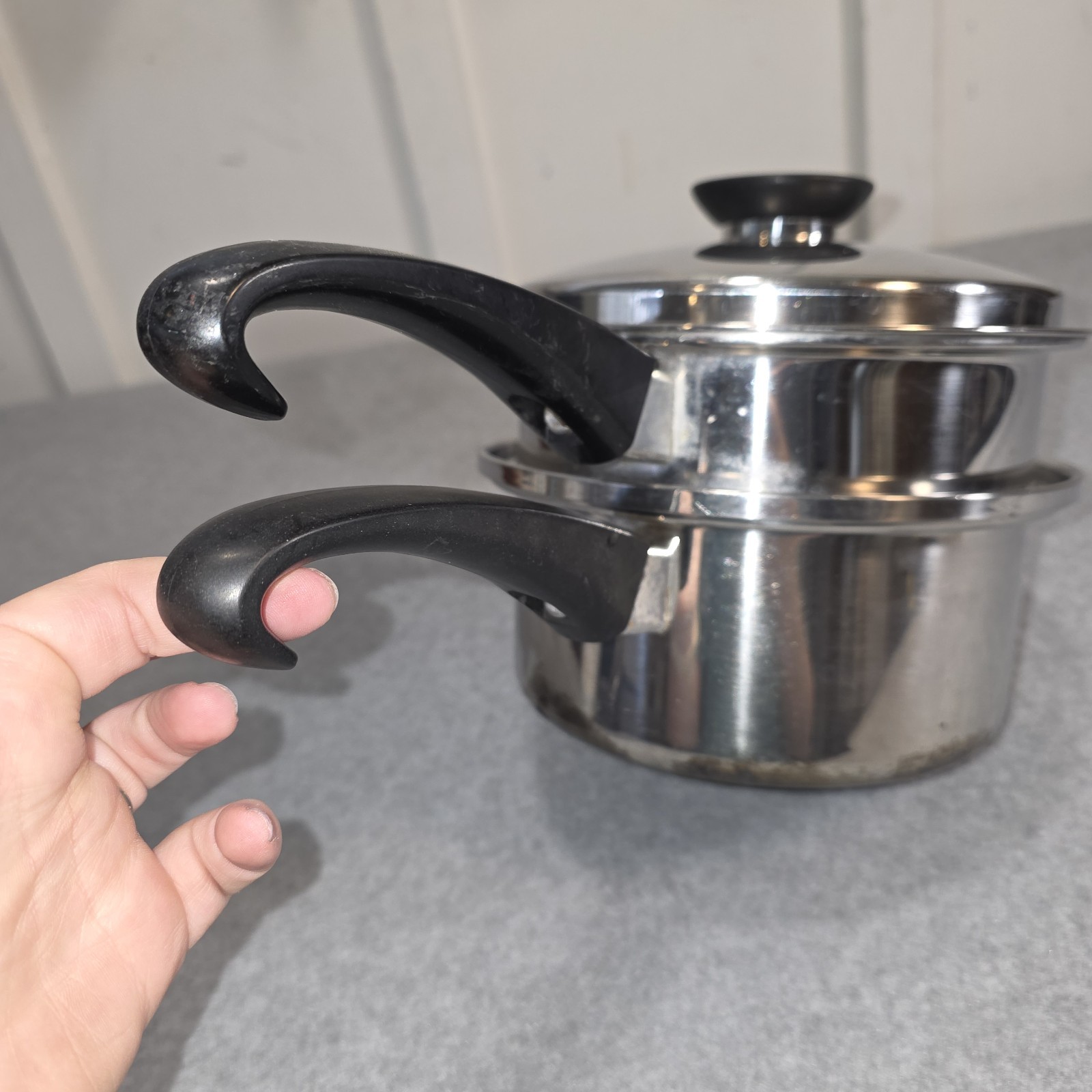 Seal-O-Matic Thermium Multi-Plex Stainless Steel Sauce Pan W/ Steamer & Lid 8.5″