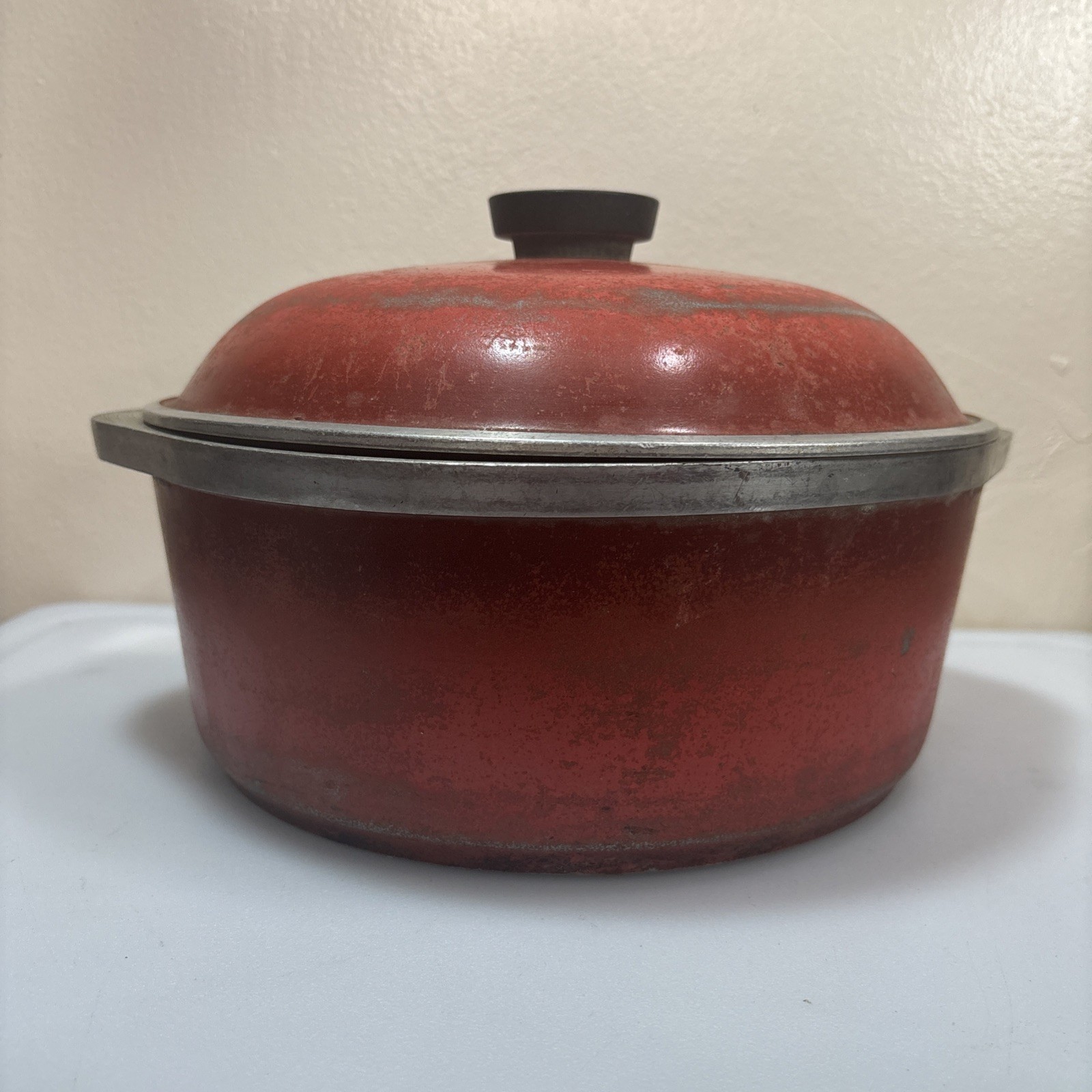 Club Cast Aluminum Brand large cooking Dutch Oven Red Orange Heavy Duty