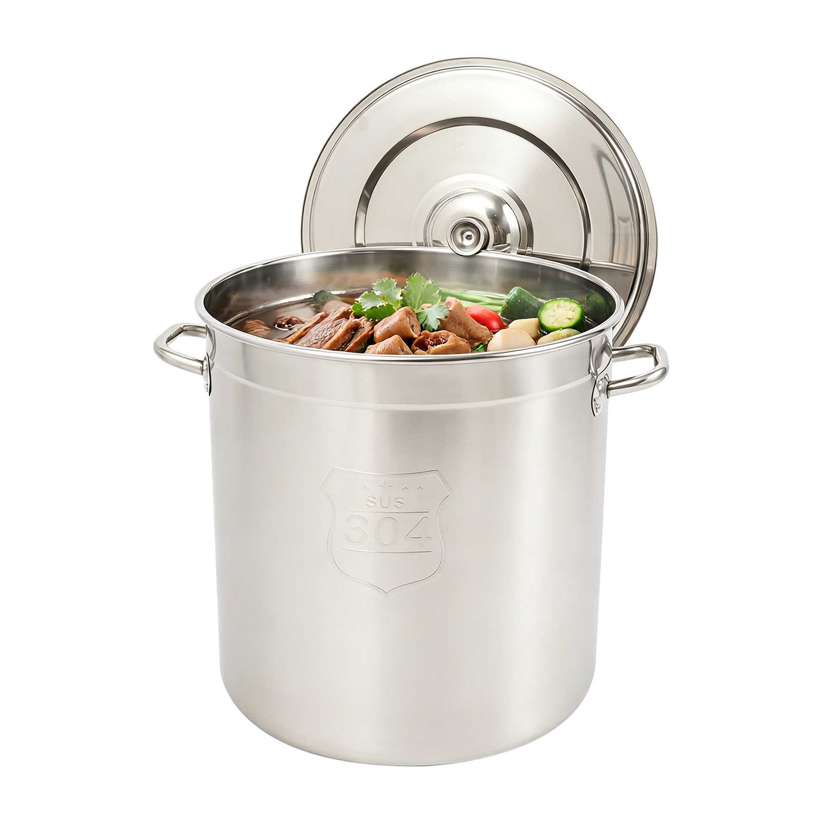 48L Stainless Steel Pot Large Cooking Pot with Lid Stainless Steel Soup Pot