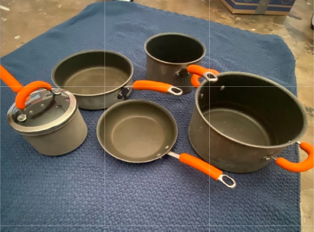 Rachael Ray Brights Hard-Anodized Aluminum Cookware Set Gray/Orange