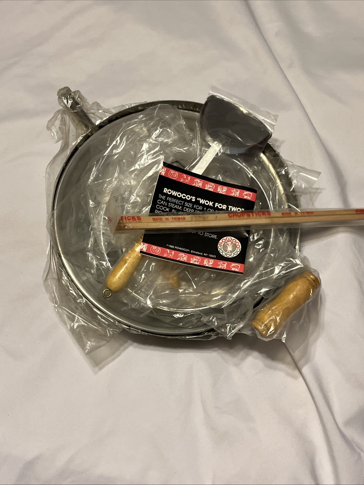 NEW Wok For Two In Box Rowoco Vintage 1986 7 Piece Set