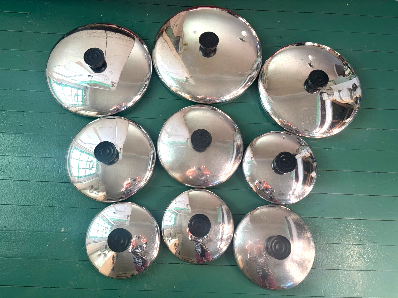 Vtg REVERE WARE Replacement LIDS ONLY 5-3/8″, 5-7/8″, 6-7/8″, 8-7/8″, 9-7/8″