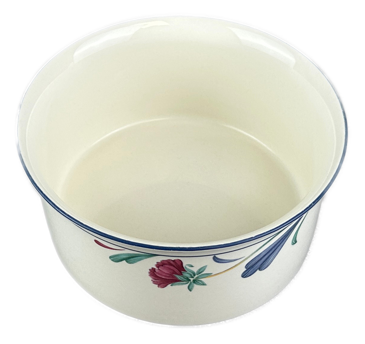 Lenox Poppies on Blue Souffle Casserole Baker Red White Blue Chinastone USA