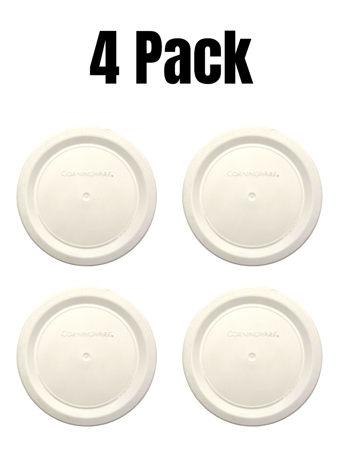 CorningWare 4-Pack White Sealing Replacement Lid Cover Round 4.25 7oz R-7-PC NEW
