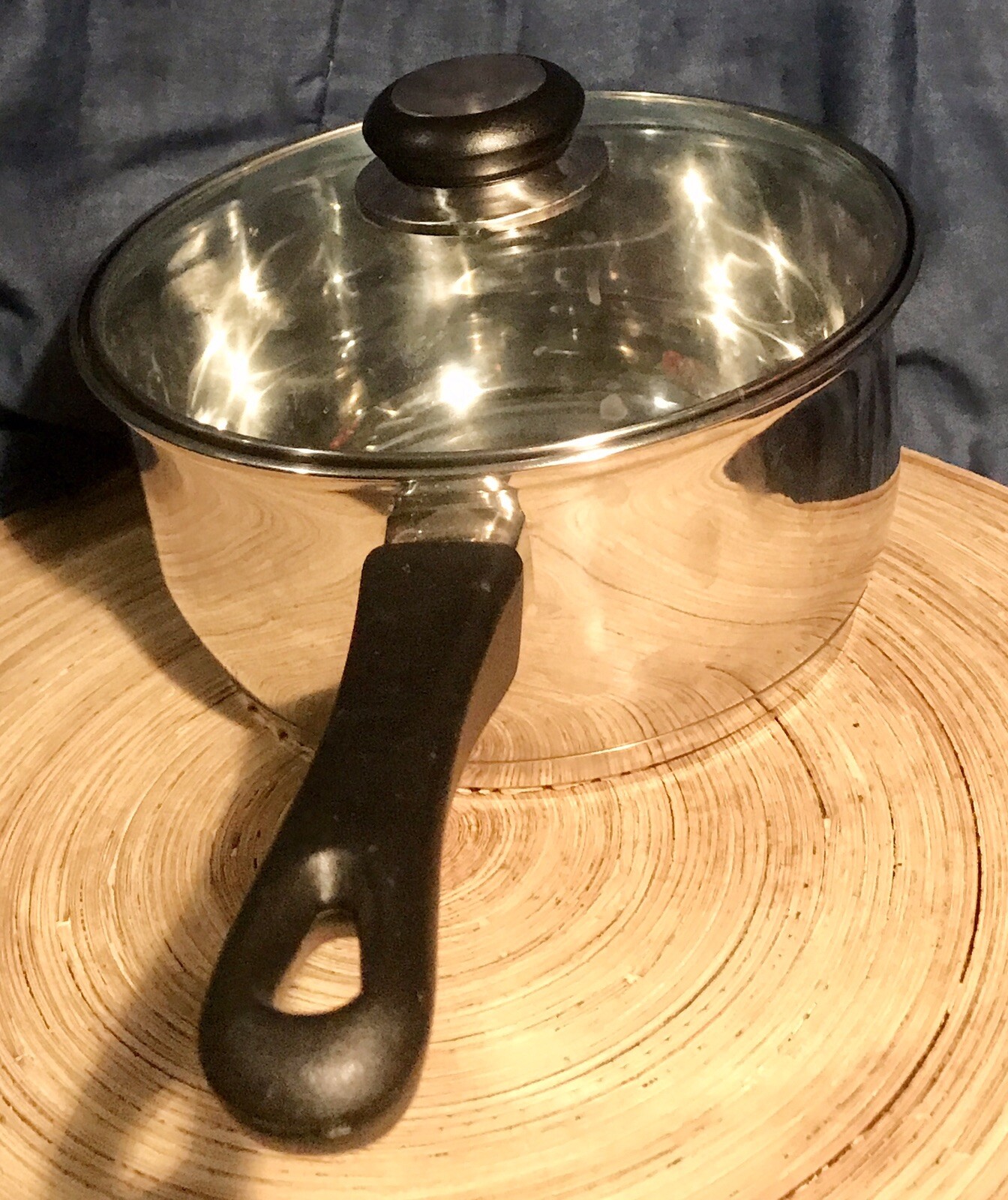 TRAMONTINA 18/10 STAINLESS STEEL COVERED POT 2 Qt. 7 3/4”ACROSS 4 3/4” DEEP