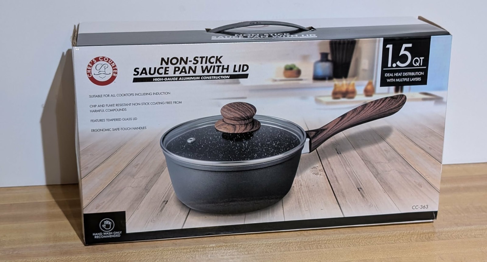 1.5 Qt Sauce Pan, Chef’s Counter New Open Box