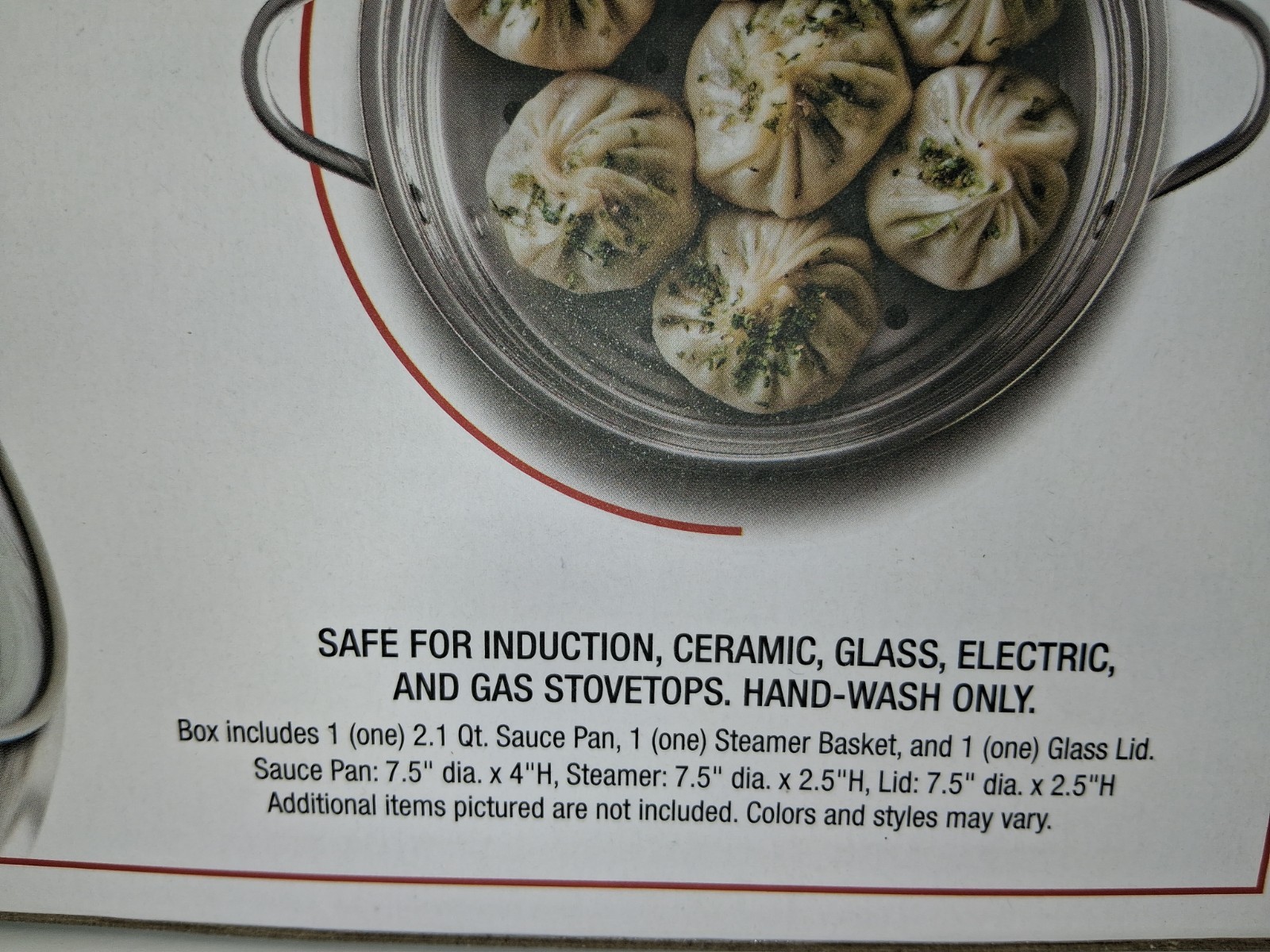 PARINI Aluminum Nonstick Saucepan & Steamer Induction Base Glass Lid 2.1 qt NEW!