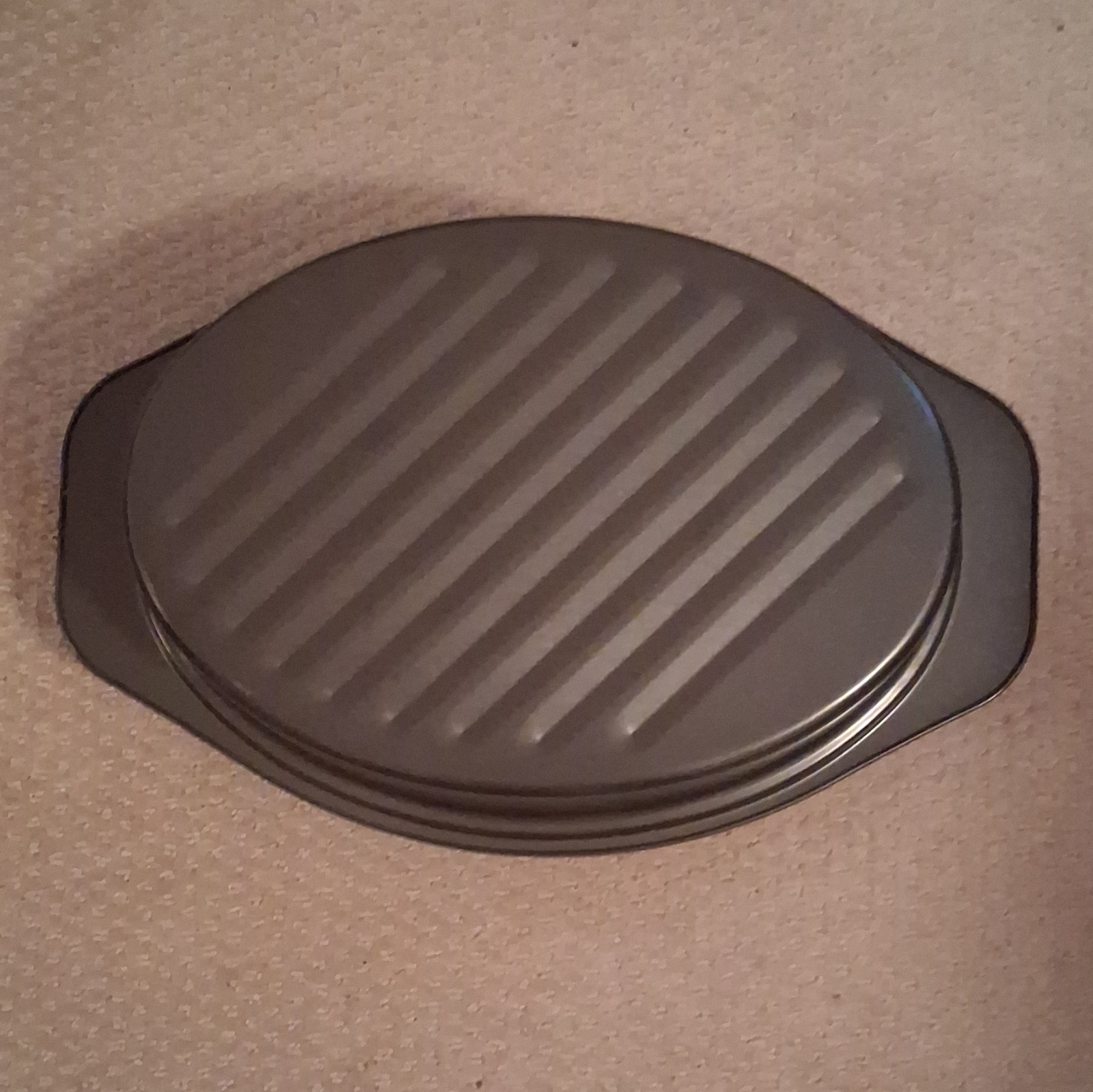 2-Piece Oval Nonstick Ridged Grill Pan Set Black Side Handles, 500°F