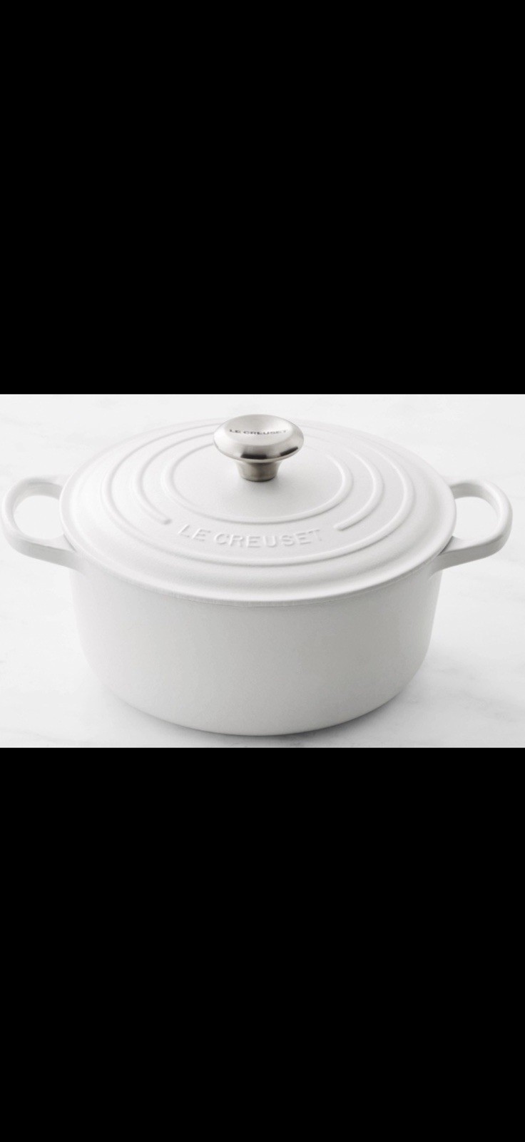 ~Le Creuset*New*9Qt*Signature Round Dutch Oven,*Matte*White*FreeShipping*