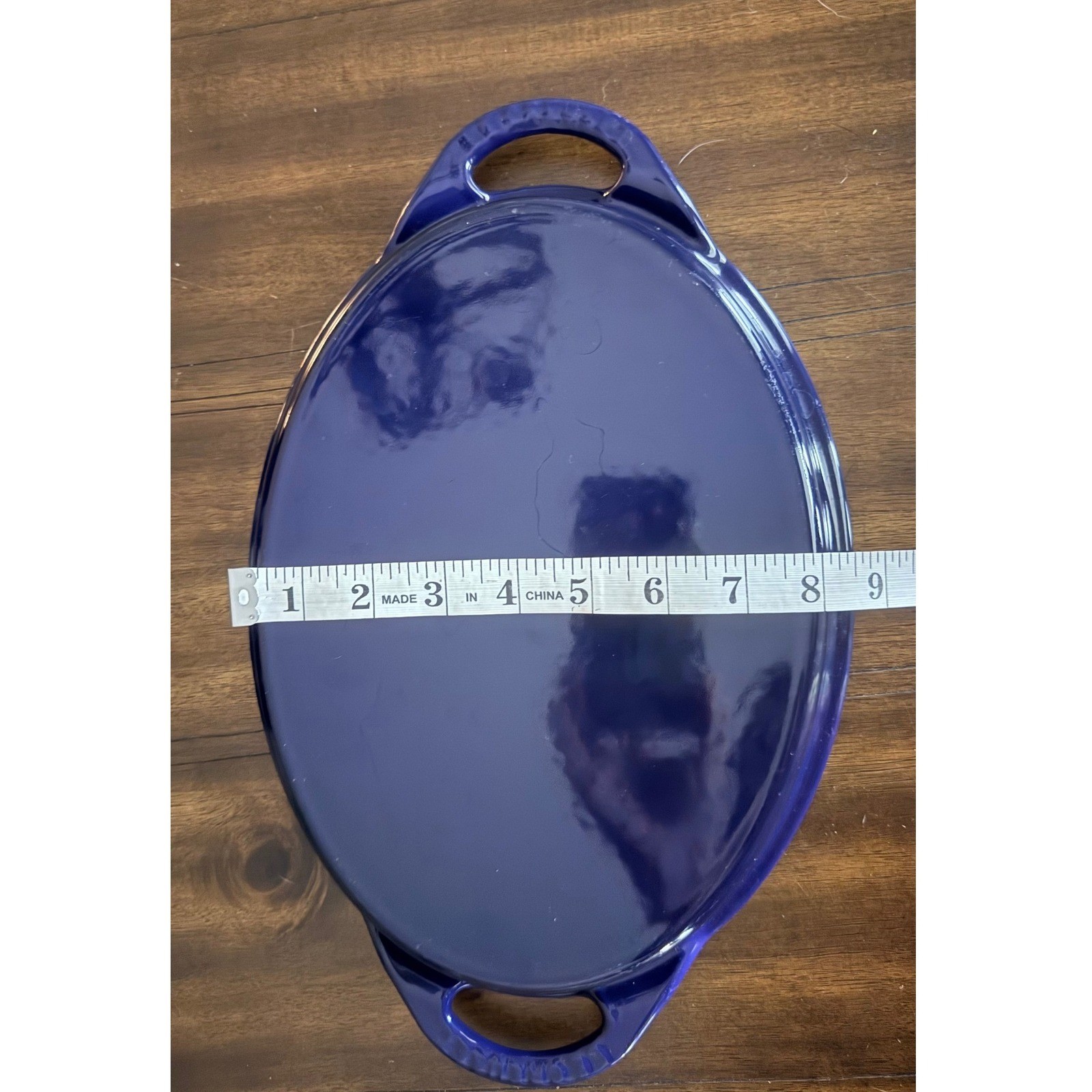 Le Creuset Blue Enameled Cast Iron 2-in-1 Oval Dutch Oven with Grill Pan Lid 28