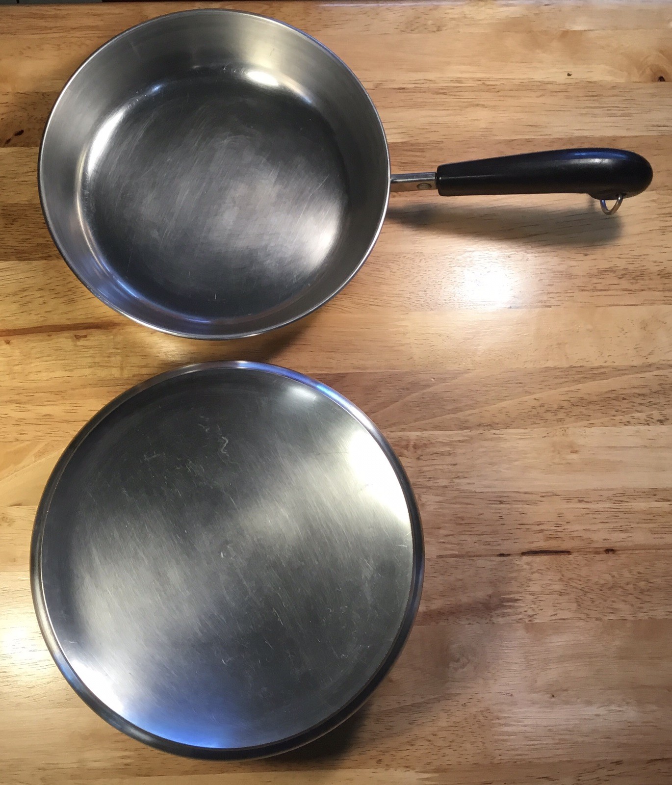 Vtg Revere Ware 8” Skillet Pan Stainless Steel w/Lid~ Clinton, IL