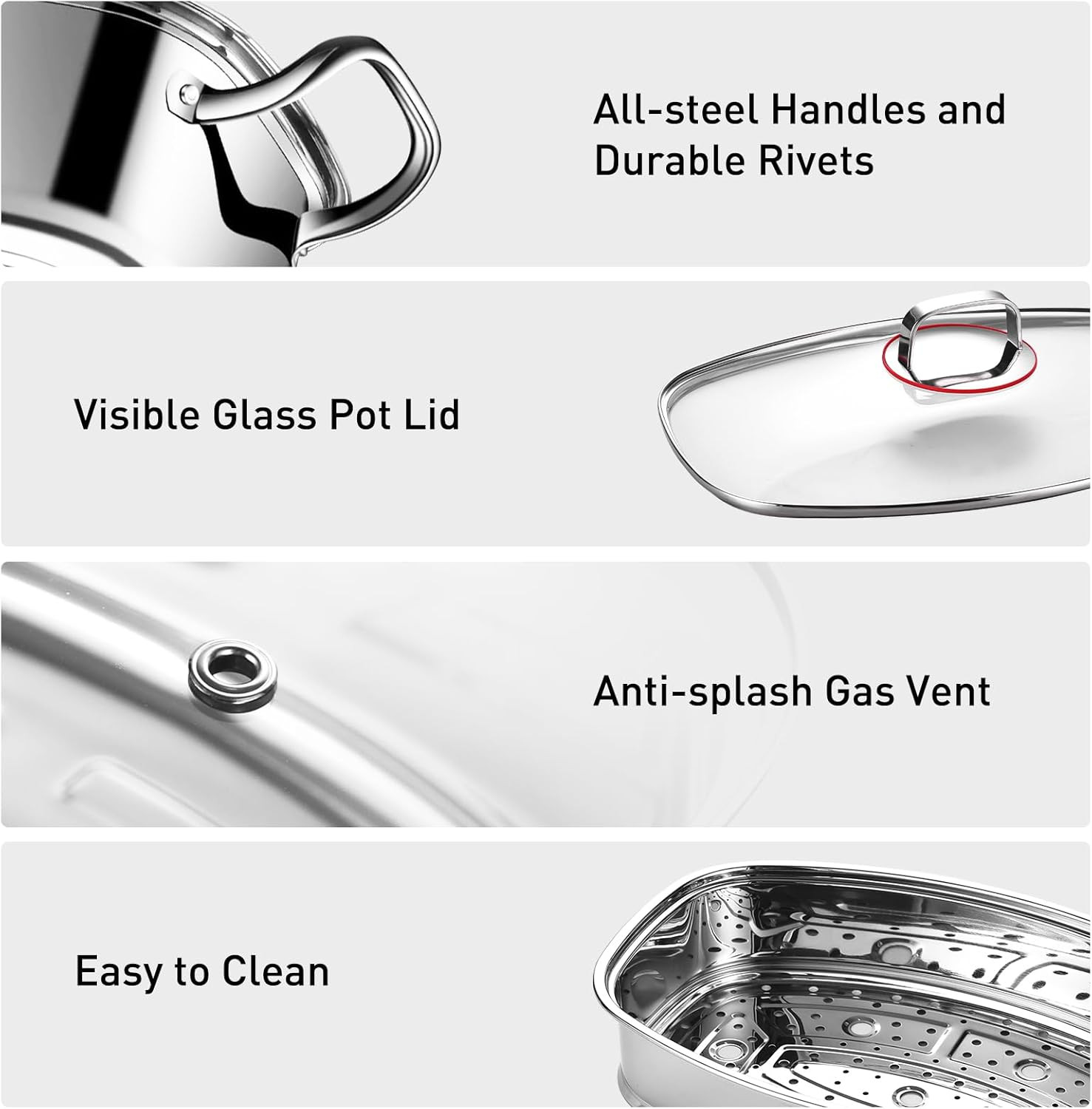 2-Tier Stainless Steel Fish Steamer & Stockpot – Multi-Use Cooking Set