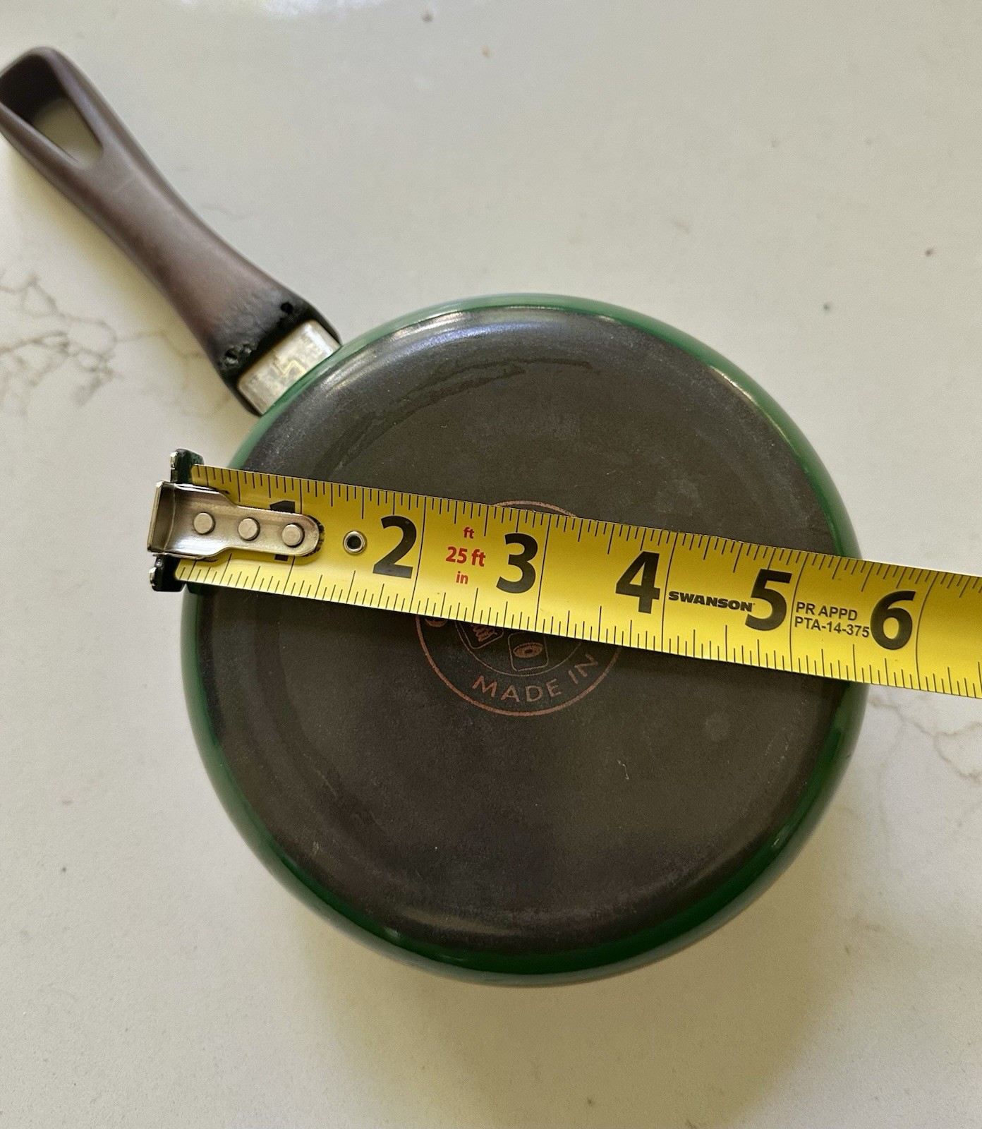 Encore 1 Quart Green Non Stick Pan Made in Spain Vintage Saucepan Even Heating