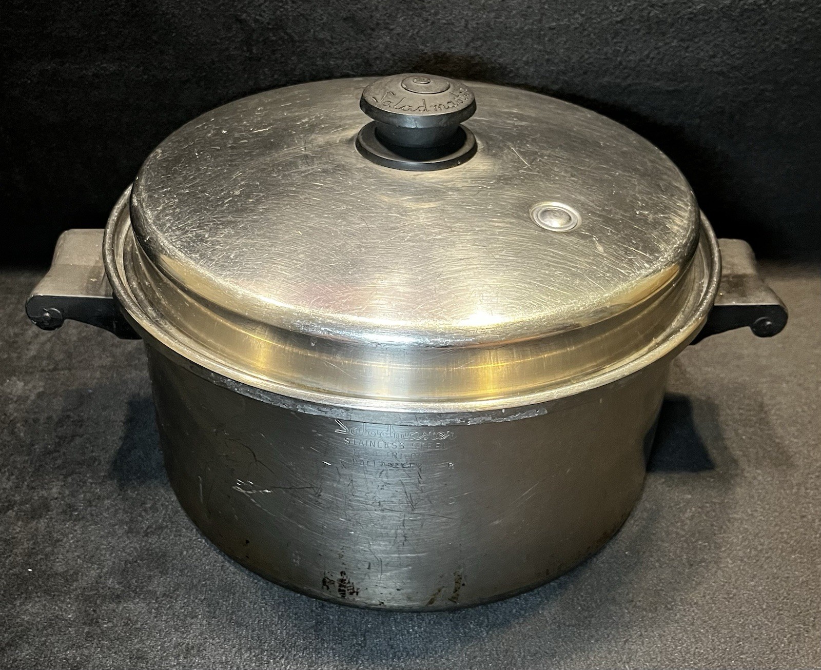 Saladmaster 6 Quart Dutch Oven Stock Pot 18-8 Tri Clad Stainless Steel Vapo Lid