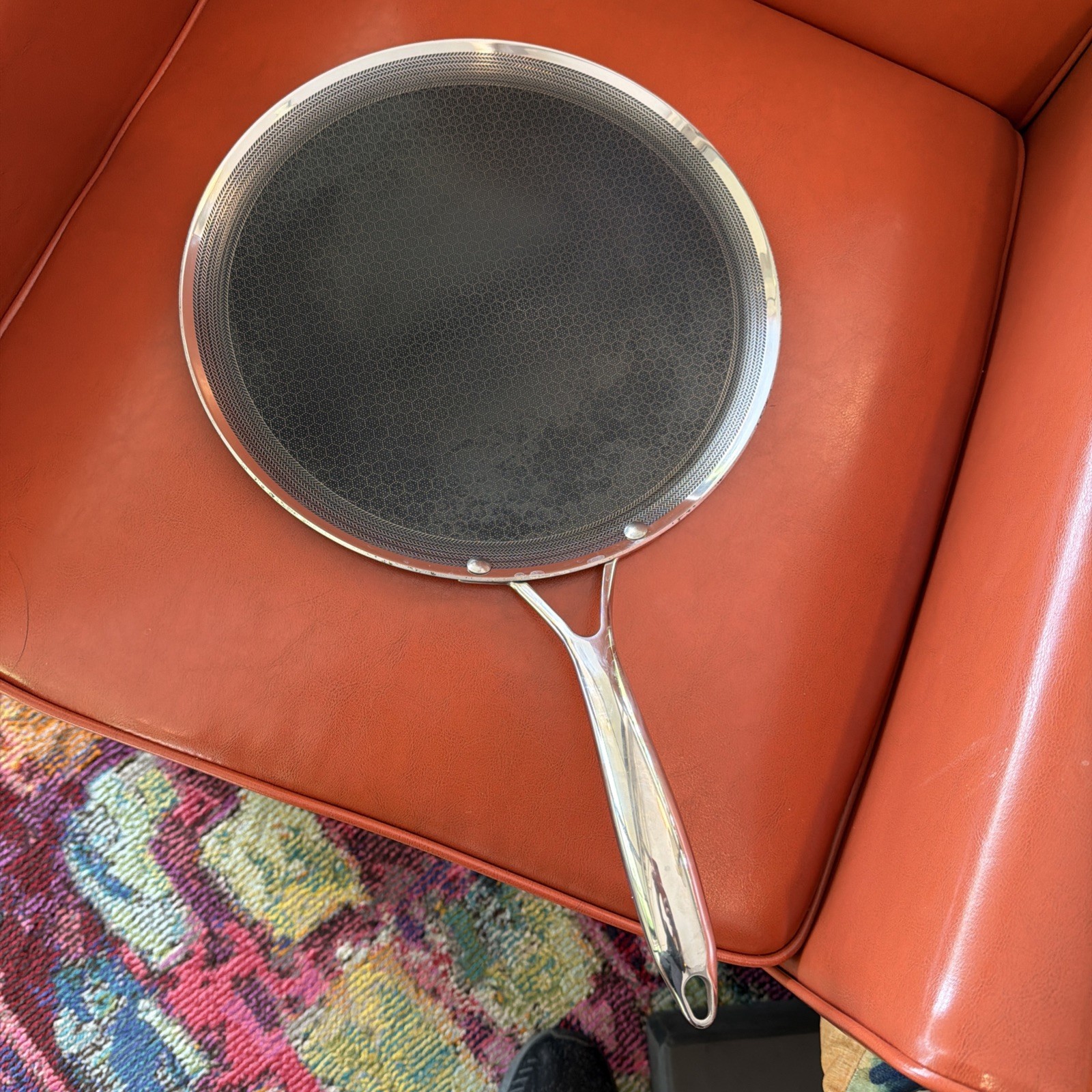 HexClad Hybrid Griddle Pan 12 inch Non Oven Safe Stay Cool Handle Used OPEN BOX