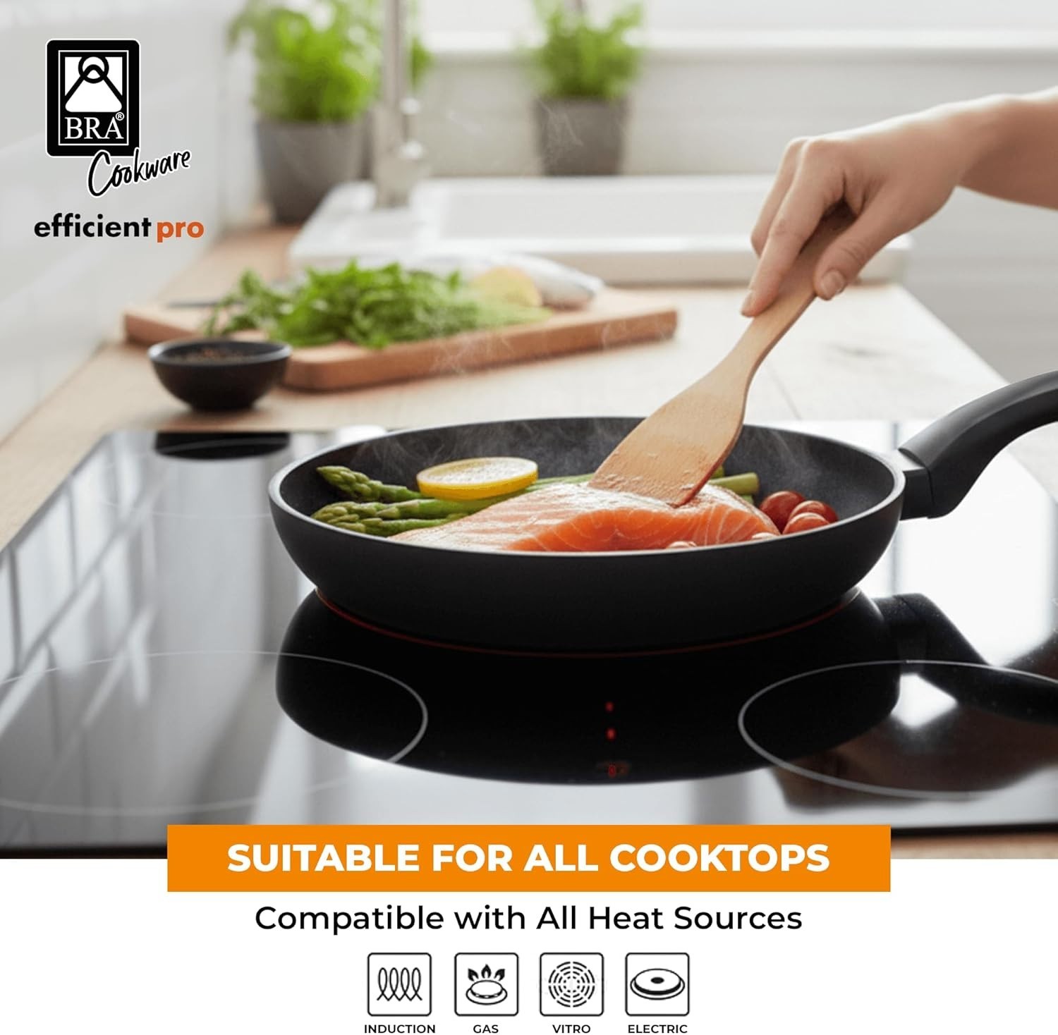 8 Inch Nonstick Frying Pan Cast Aluminum Skillet All Cooktops