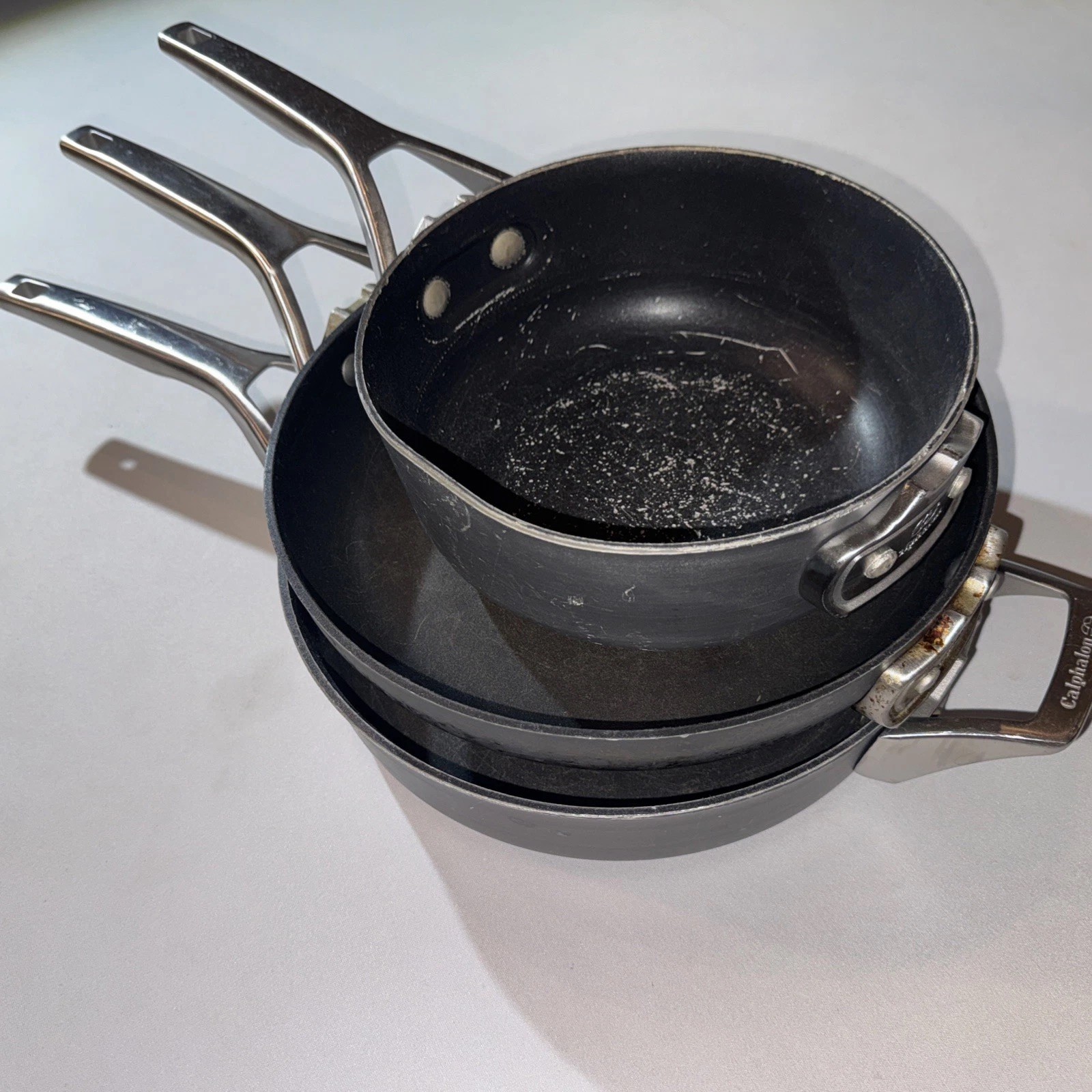 CALPHALON Premier Anodized Nonstick 3 Qt Saucepan, 2.5 Qt Stockpot, 10” Skillet