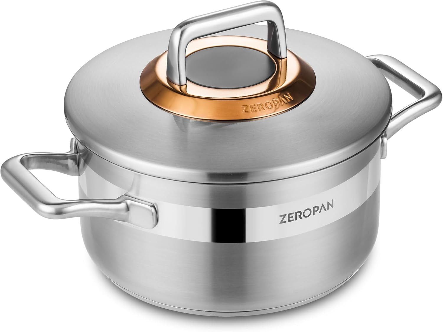Nonstick 4-Quart Stainless Steel Stockpot with Lid, Oven-Safe, Dishwasher-Friend