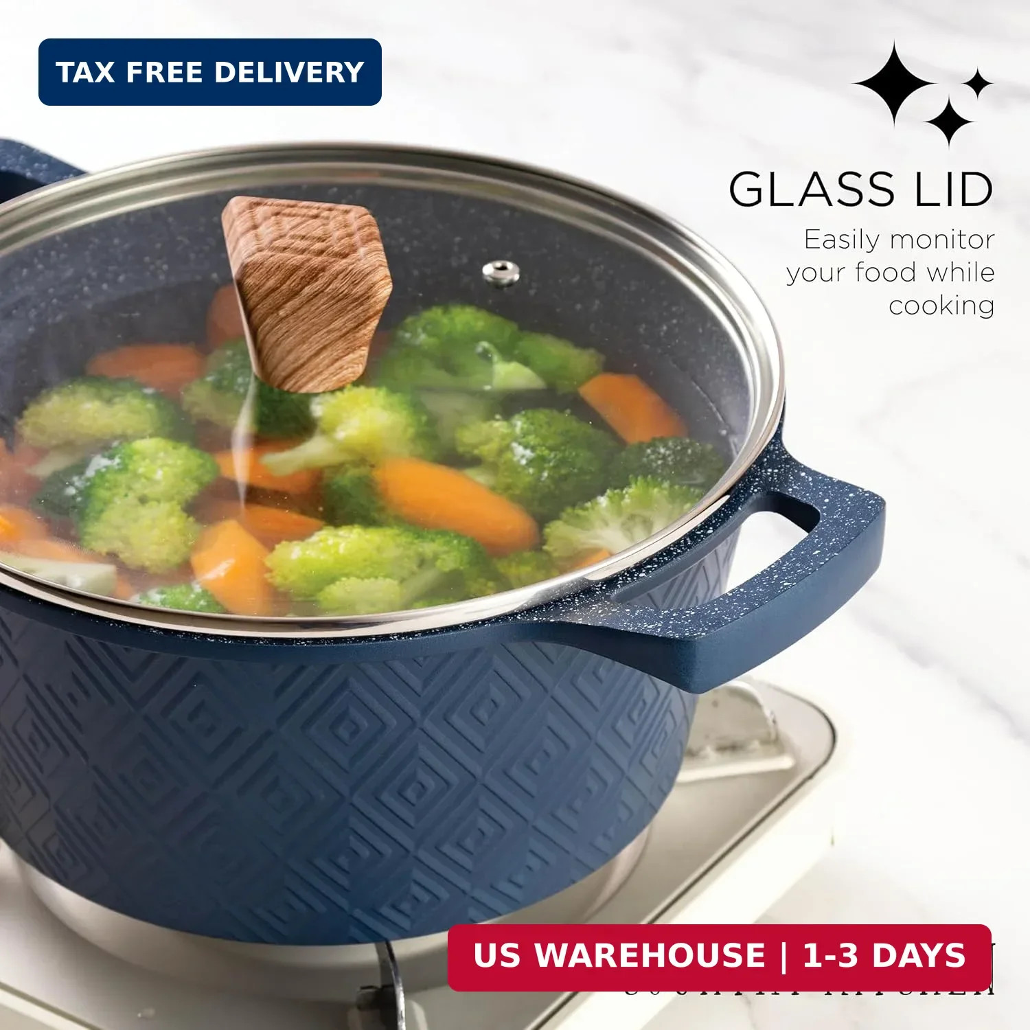 Country Kitchen Non-Stick Cast Aluminum Cookware Set – Durable Kitchen Cookware