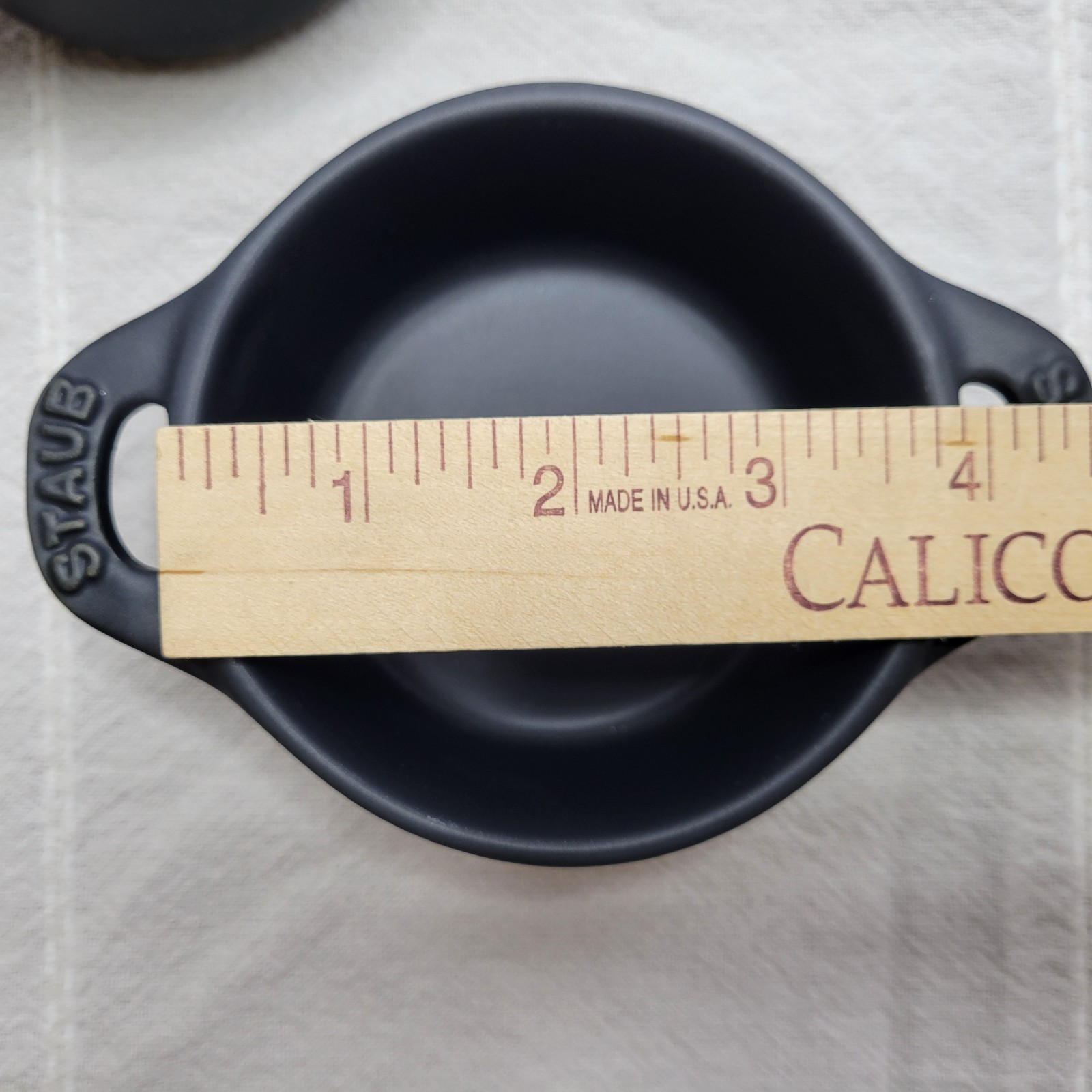Staub Mini Round Cocotte Set of 3 Ceramic Round Black Matte Casserole 0.25 qt