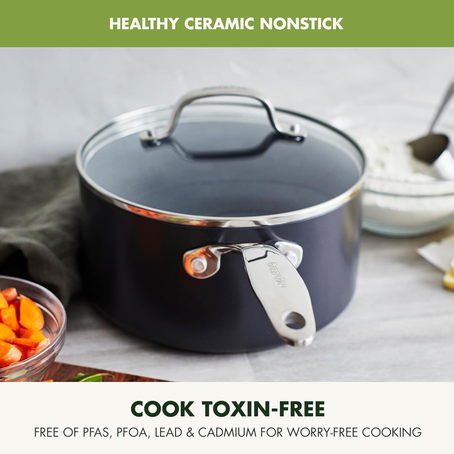 Induction-Ready Valencia Pro Nonstick Cookware Set – 1.66QT & 3.3QT Durability