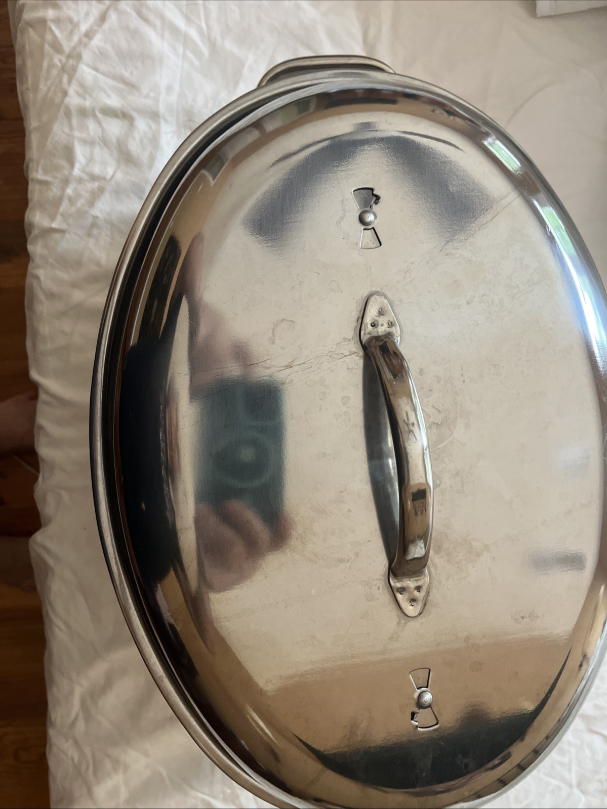 Stainless Steel Oval Roaster with Lid Double Handle Two-Piece With Rack