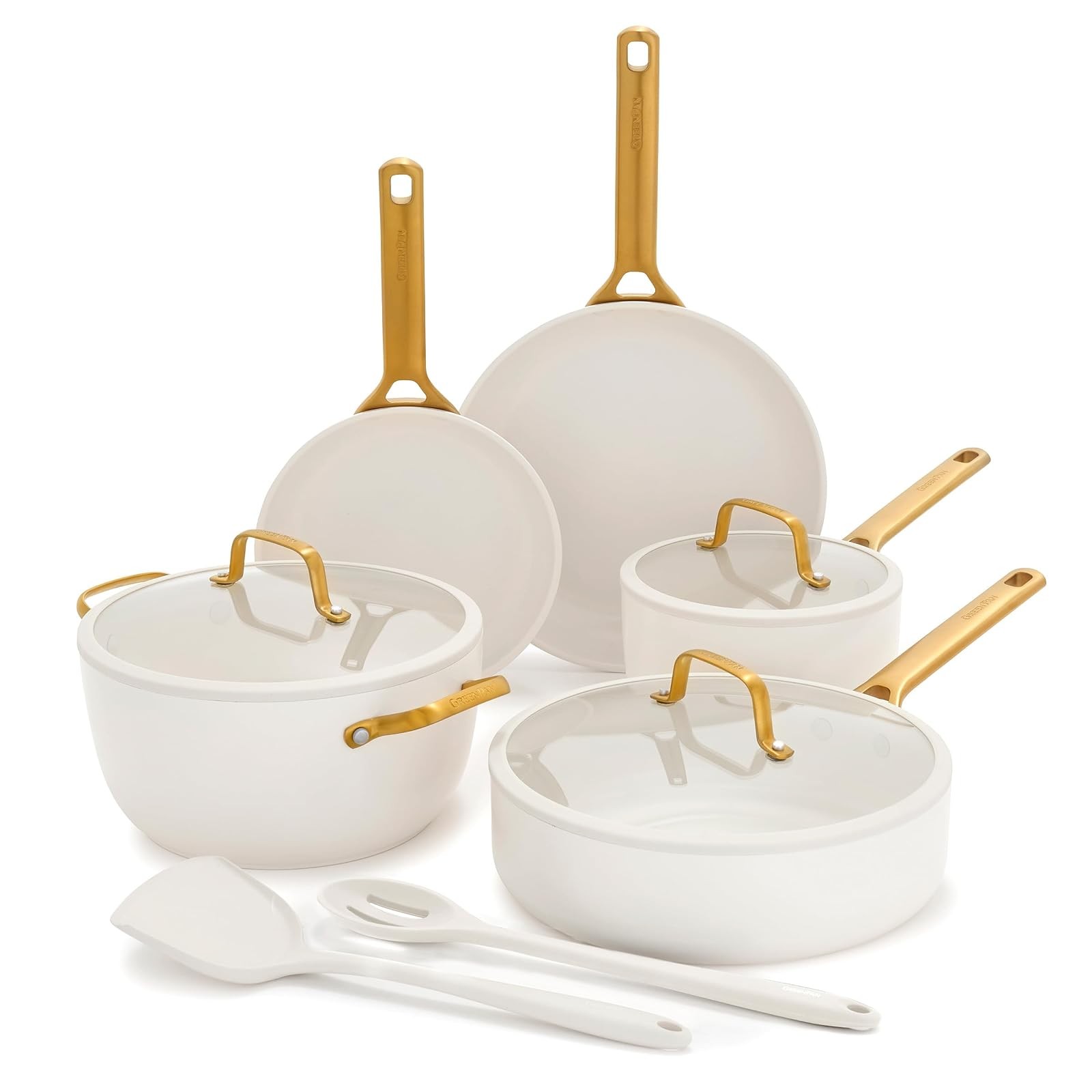 GreenPan Reserve Pro 10 Piece Cookware Set NSF Ceramic Cream