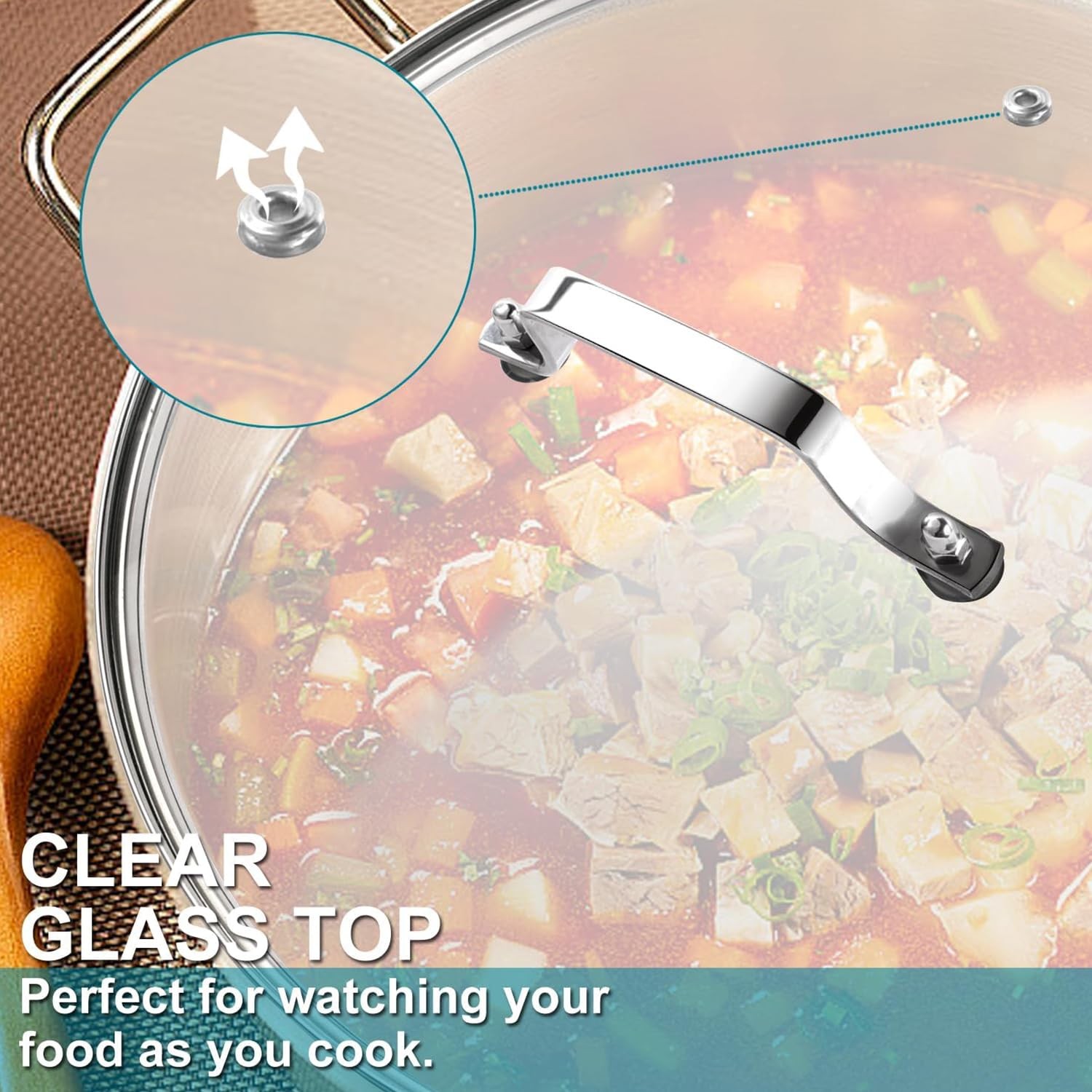 10 Inch Tempered Glass Pan Lid, 10″ Glass Covers for Pots, Frying Pan, Pans and