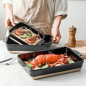 Baking Dish Set, 9×13 Baking Dish, Lar Casserole Dish Set, Ceric