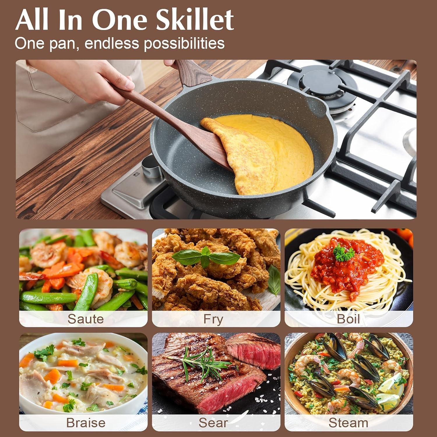 Versatile 10-Inch Deep Fry Pan – Nonstick, Induction Compatible & Easy to Clean