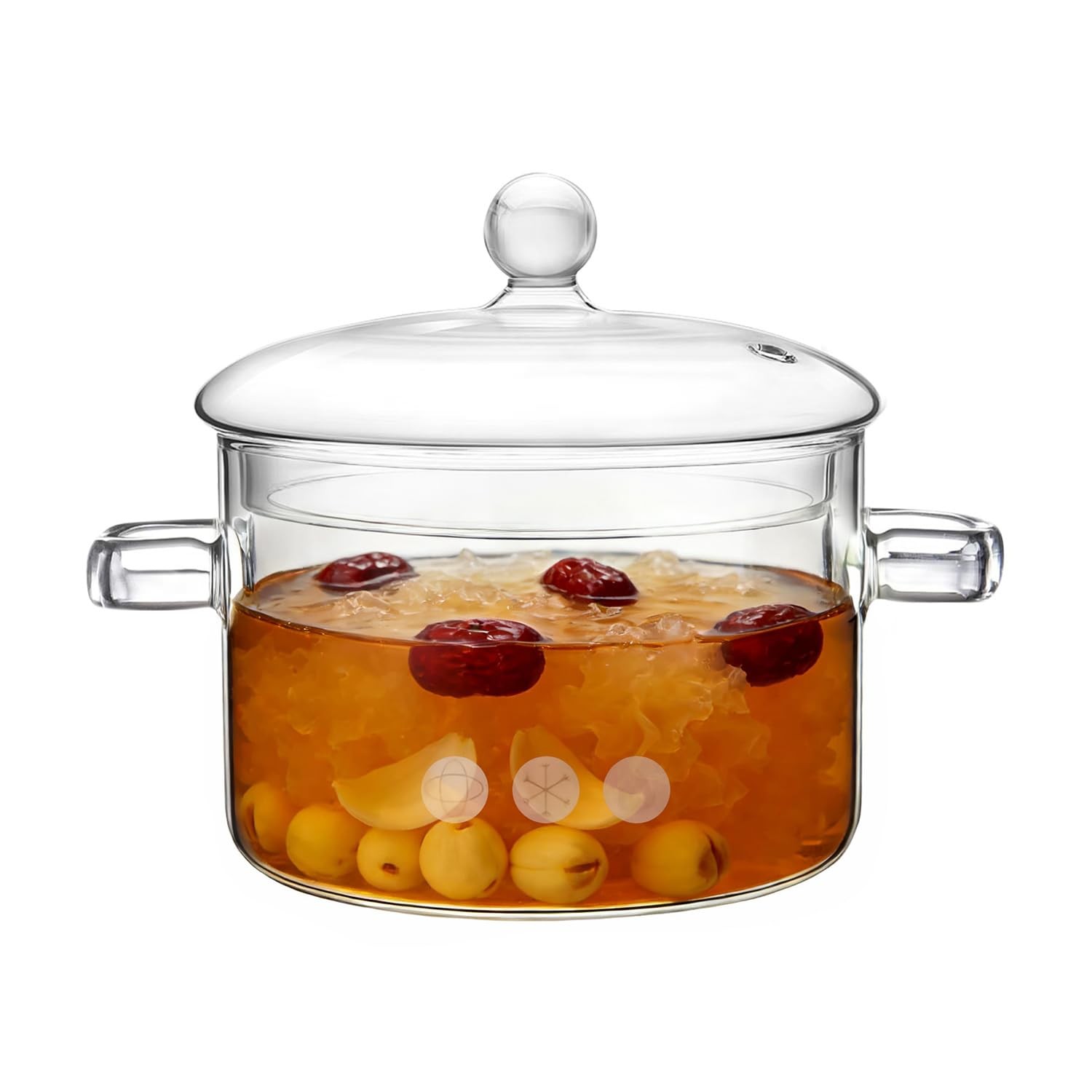 Glass Pots for Cooking on Stove, 1.9L/67oz Glass Cooking Pot with Lid, Heat-R…