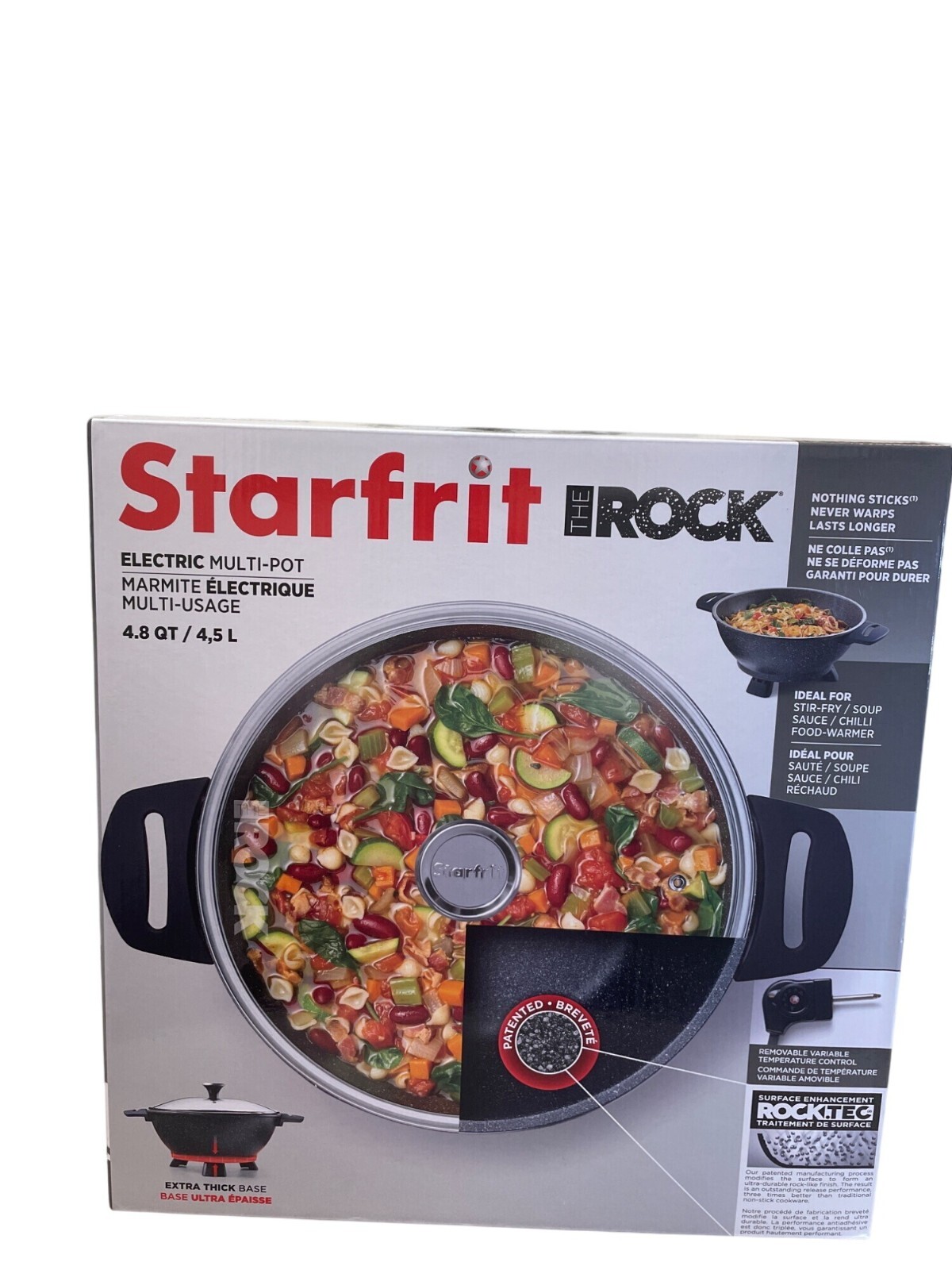 Starfrit The Rock 4.8 Qt Electric Multi-Pot With Tempered Glass Lid SKU 8365