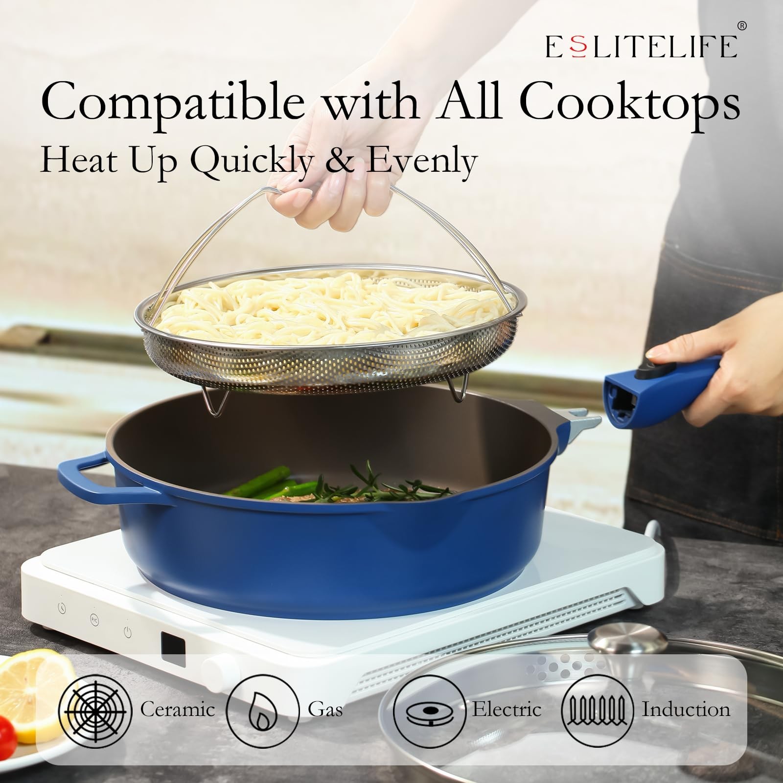Nonstick Always Pan with Lid, 11 Inch(4.5 Qt) Deep Frying Skillet Sauté Pan, …
