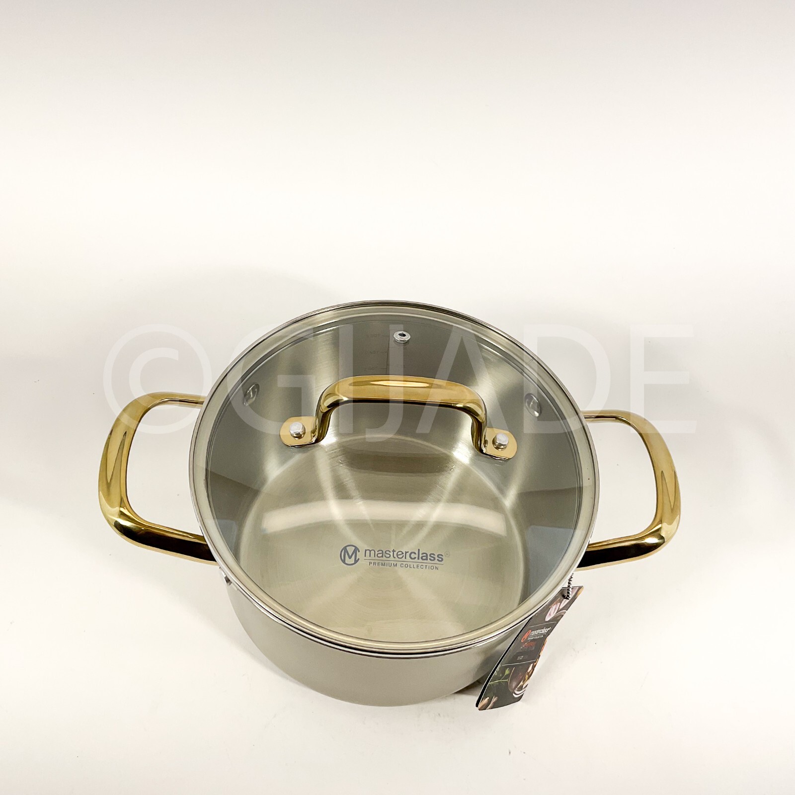 Masterclass 3.5-qt 8″ Stainless Steel Champagne + Gold CasseroleCookware New