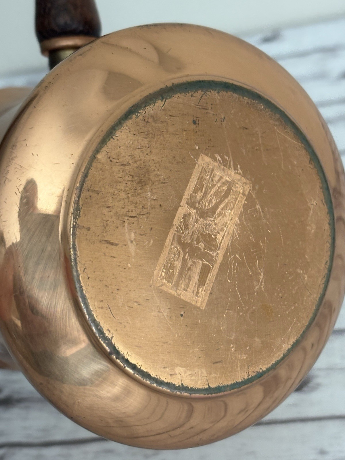 Vintage 1984 Copper Teleflora LE SAUCIER Wood Handle Milk Warmer Sauce Pots