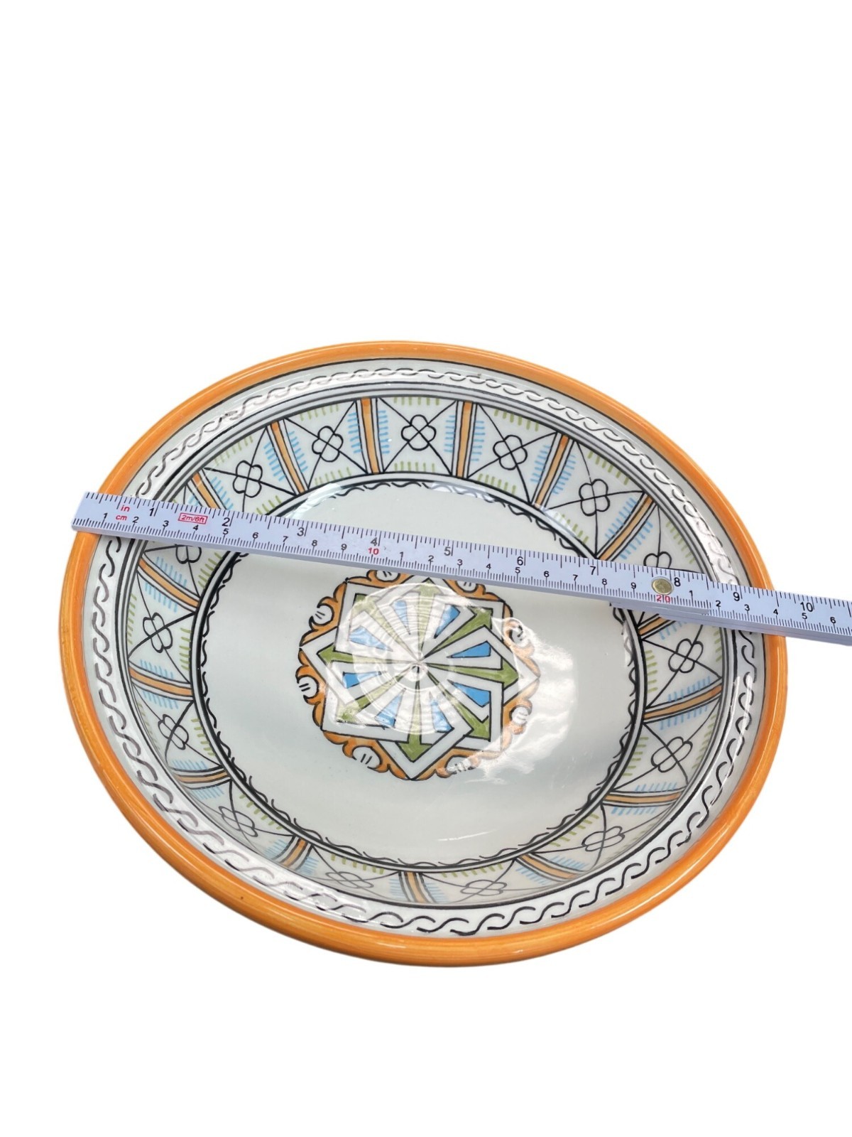 Moroccan Fes Glazed Handpainted Tagine Artisan Pottery 8″x9.5″ SKU 9340-R1S2