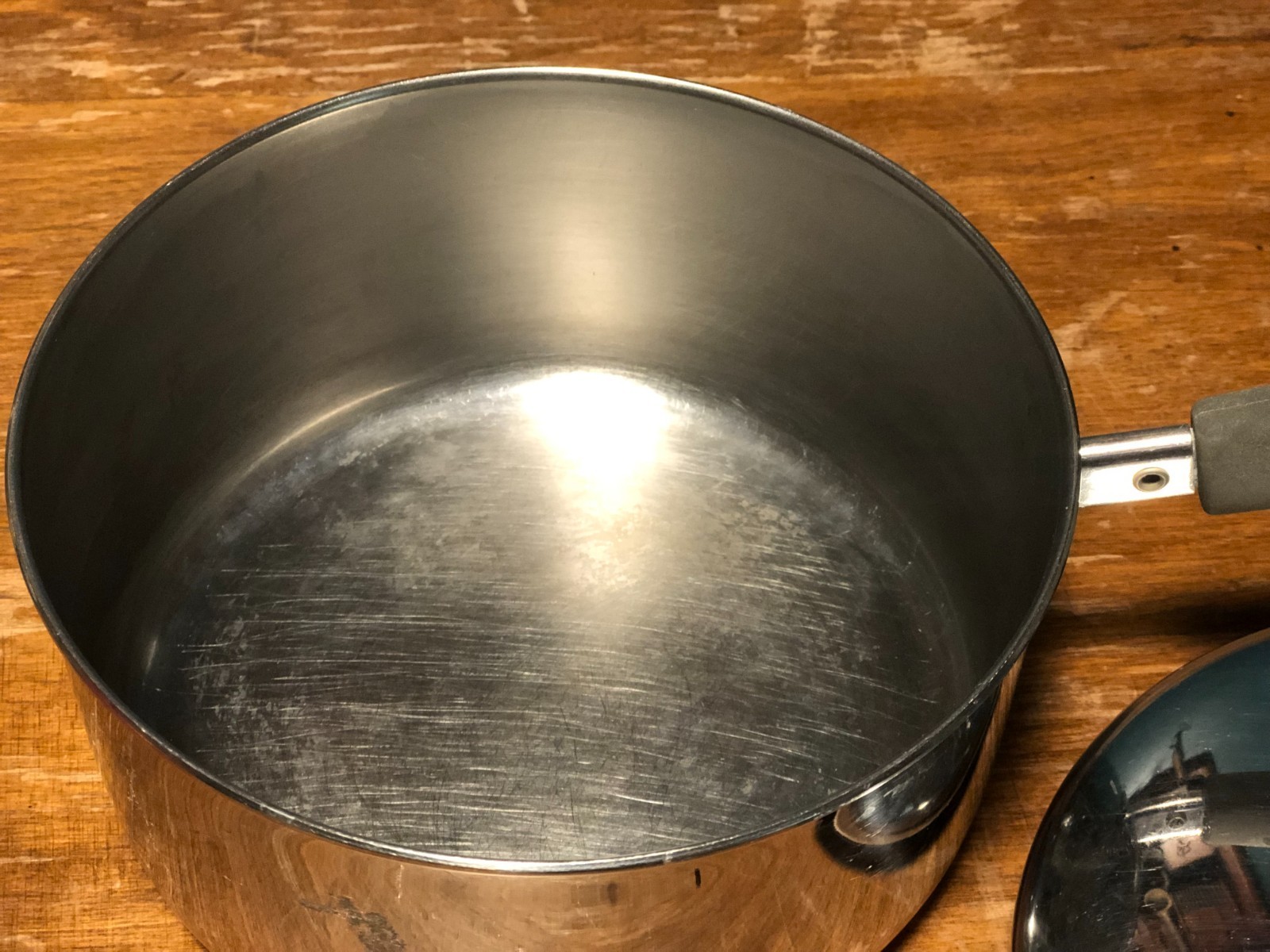 Vintage Revere Ware 2 Quart Copper-Clad Stainless Steel Saucepan W/ Lid
